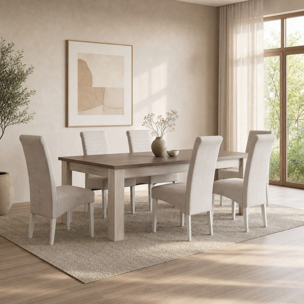 Angelic 6-Seater Dining Set-hbxfurniture-diningtablesandsets-diningsets-sixseater-image-1