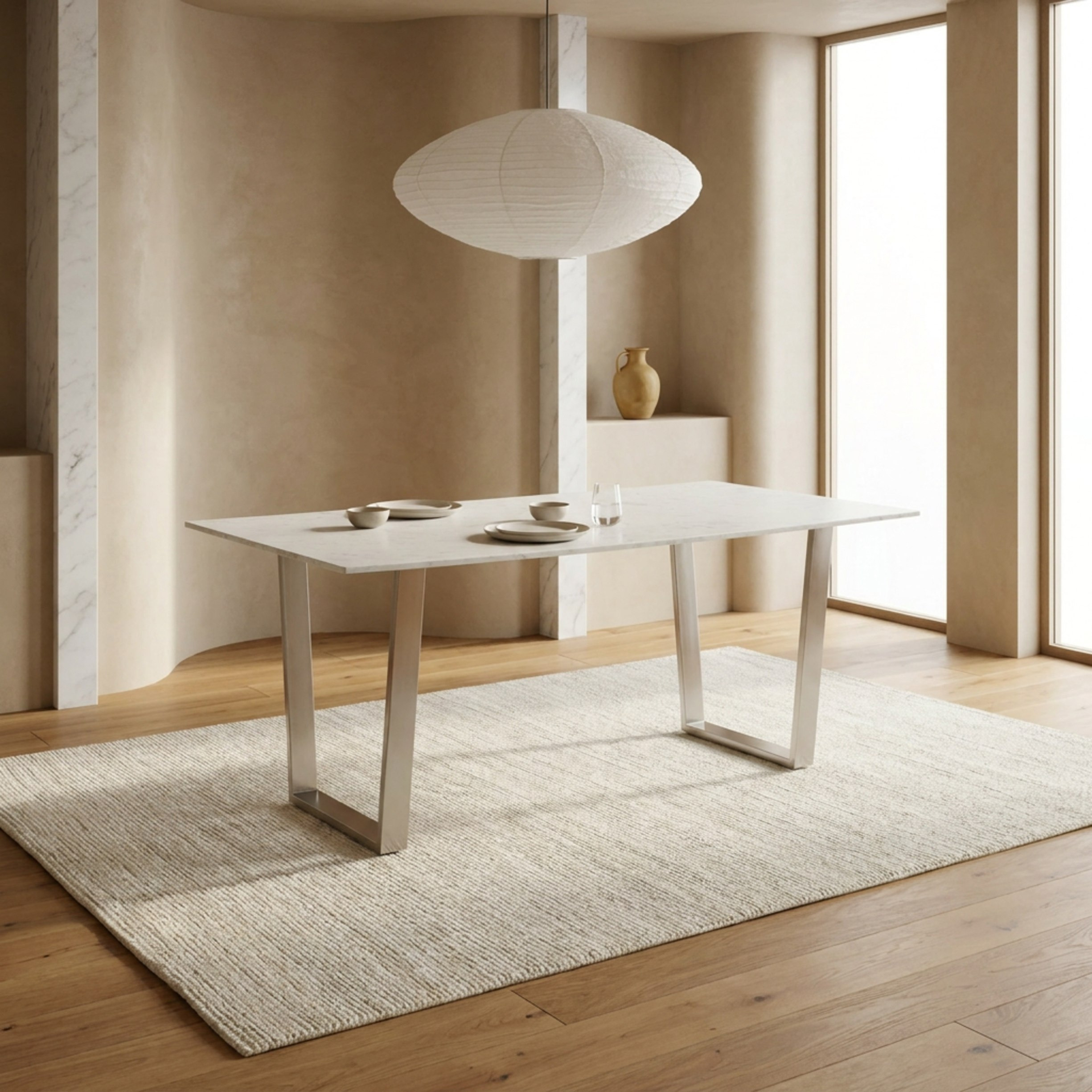 Silverado Grace 6-Seater Genuine Marble Top Dining Set-hbxfurniture-diningtablesandsets-diningsets-sixseater-image-2
