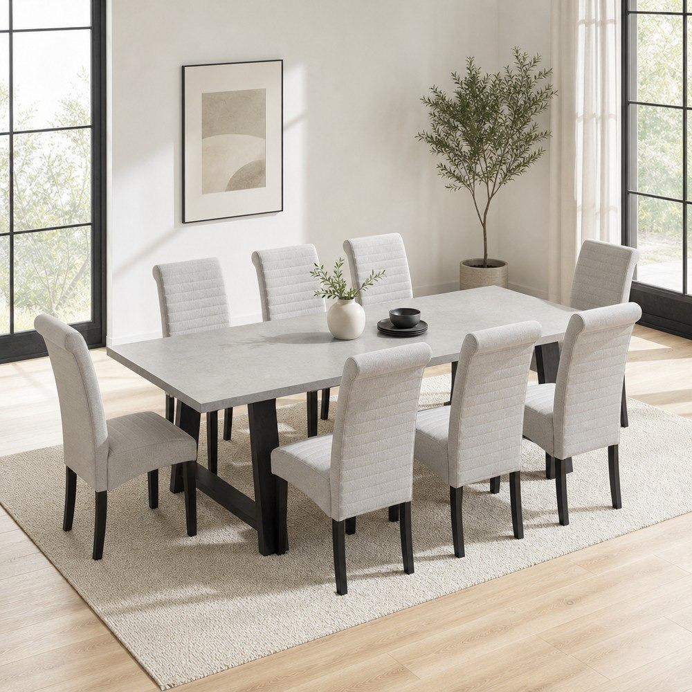 Movo Cambridge Angelic 8-Seater Dining Set-hbxfurniture-diningtablesandsets-diningsets-eightseater-image-1