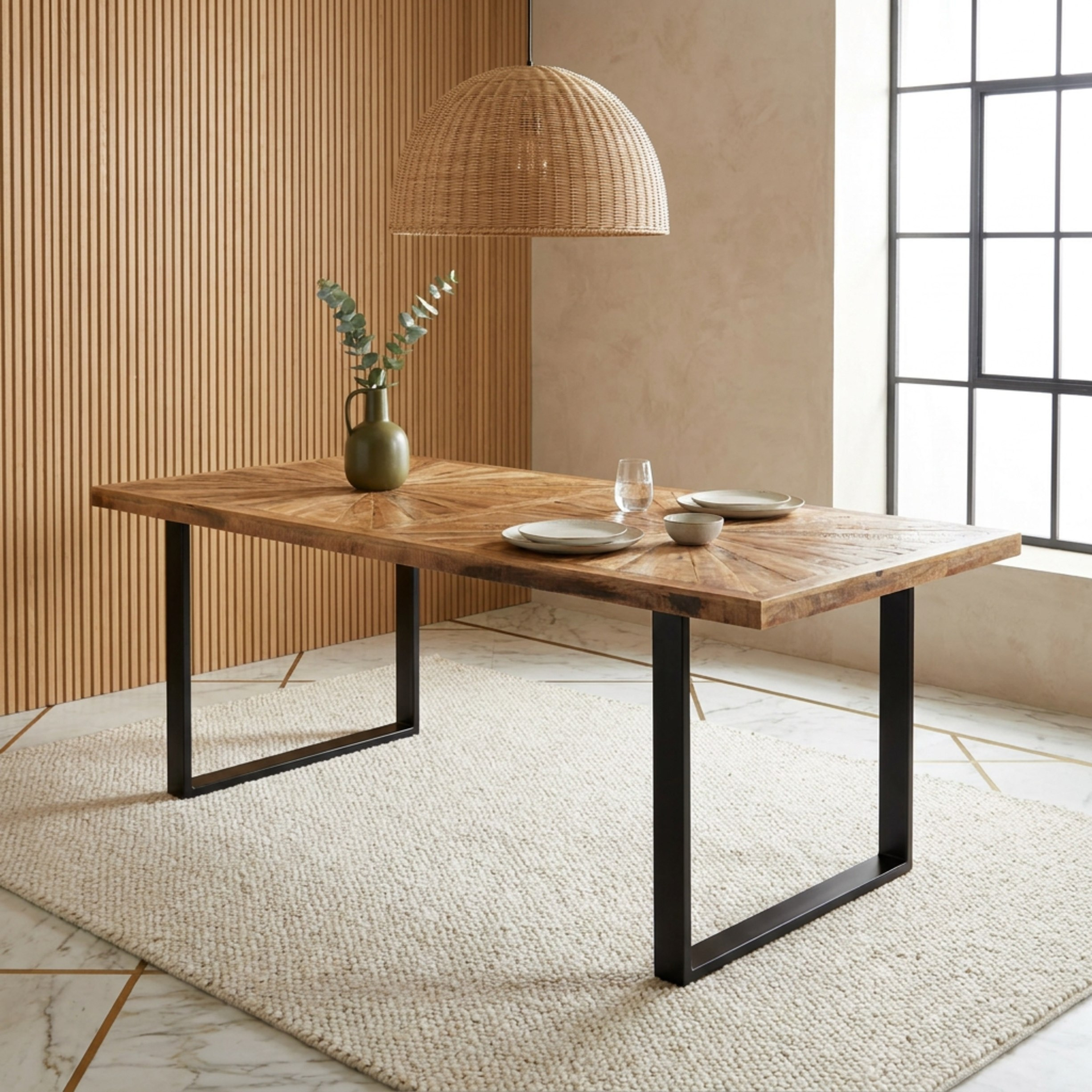 Cavon Florya Iris 8-Seater Solid Wood Dining Set-hbxfurniture-diningtablesandsets-diningsets-eightseater-image-2