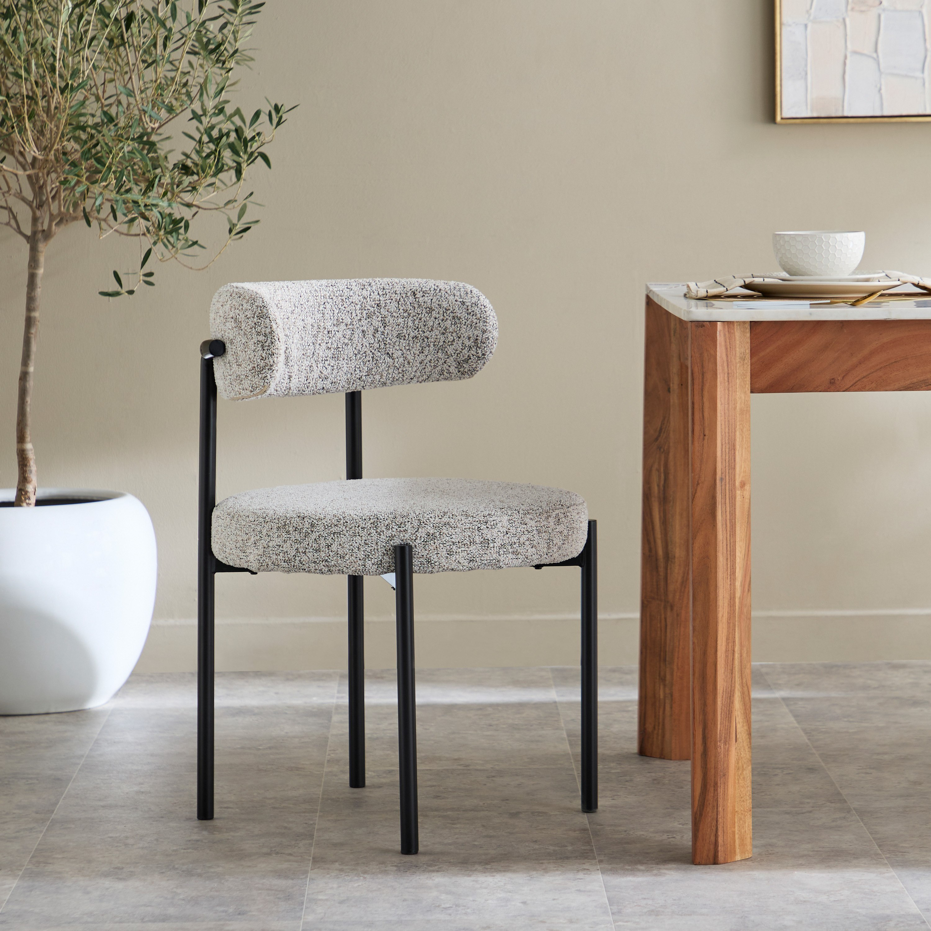 Vendra Blake Midtown 6-Seater Genuine Marble Top Dining Set-hbxfurniture-diningtablesandsets-diningsets-sixseater-image-5