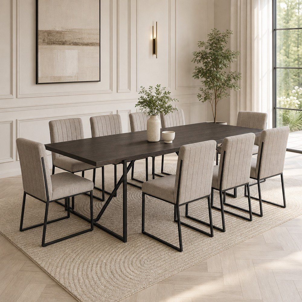 Indus Iris 8-Seater Dining Set-hbxfurniture-diningtablesandsets-diningsets-eightseater-image-1