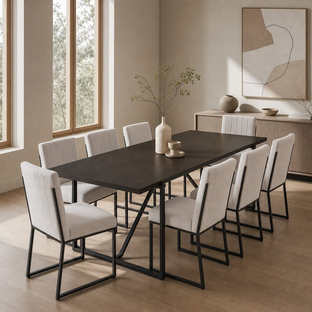 Indus Iris 8-Seater Dining Set-hbxfurniture-diningtablesandsets-diningsets-eightseater-image-1