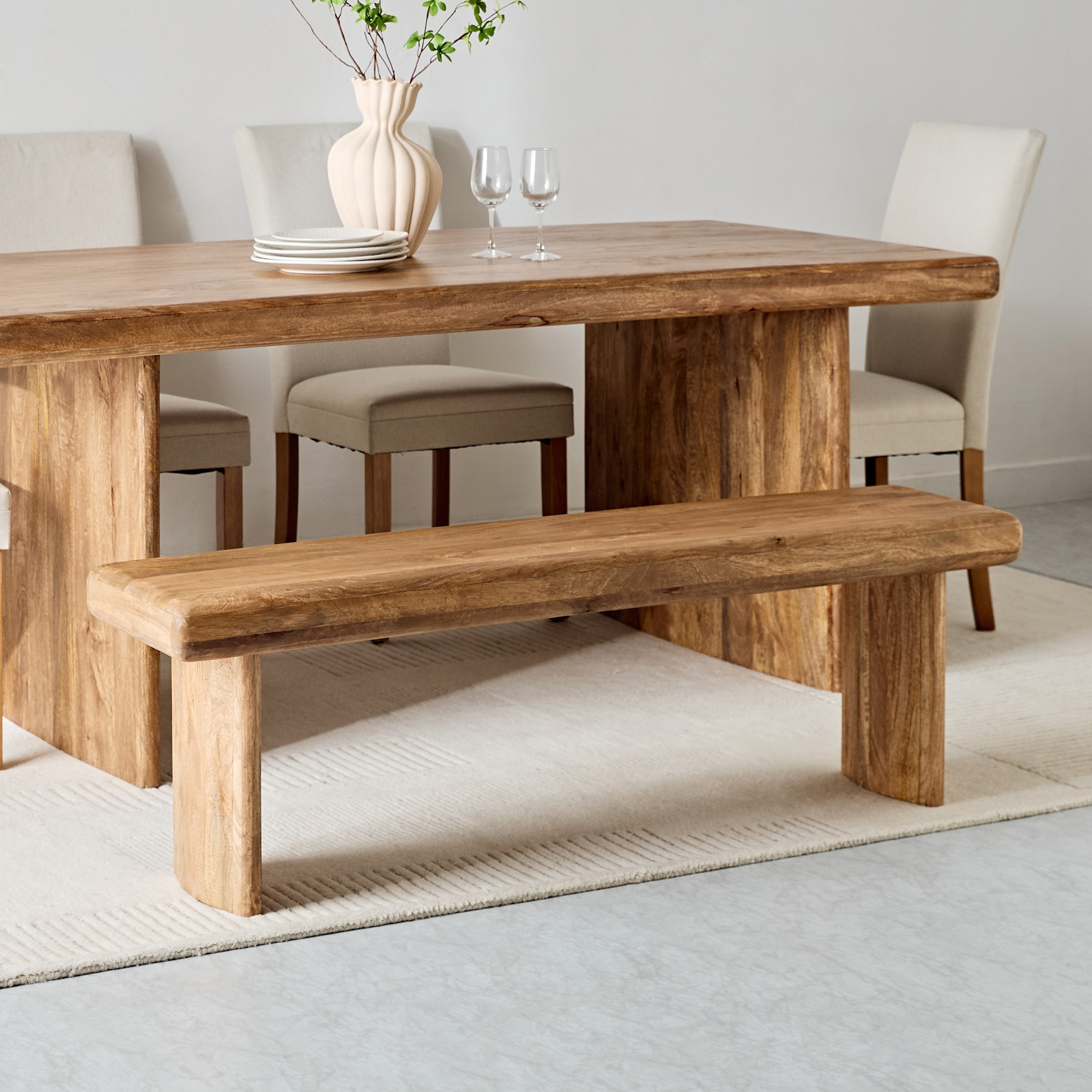 Cavon Clayton Bali 6-Seater Solid Wood Dining Set with Bench-hbxfurniture-diningtablesandsets-diningsets-sixseater-image-11