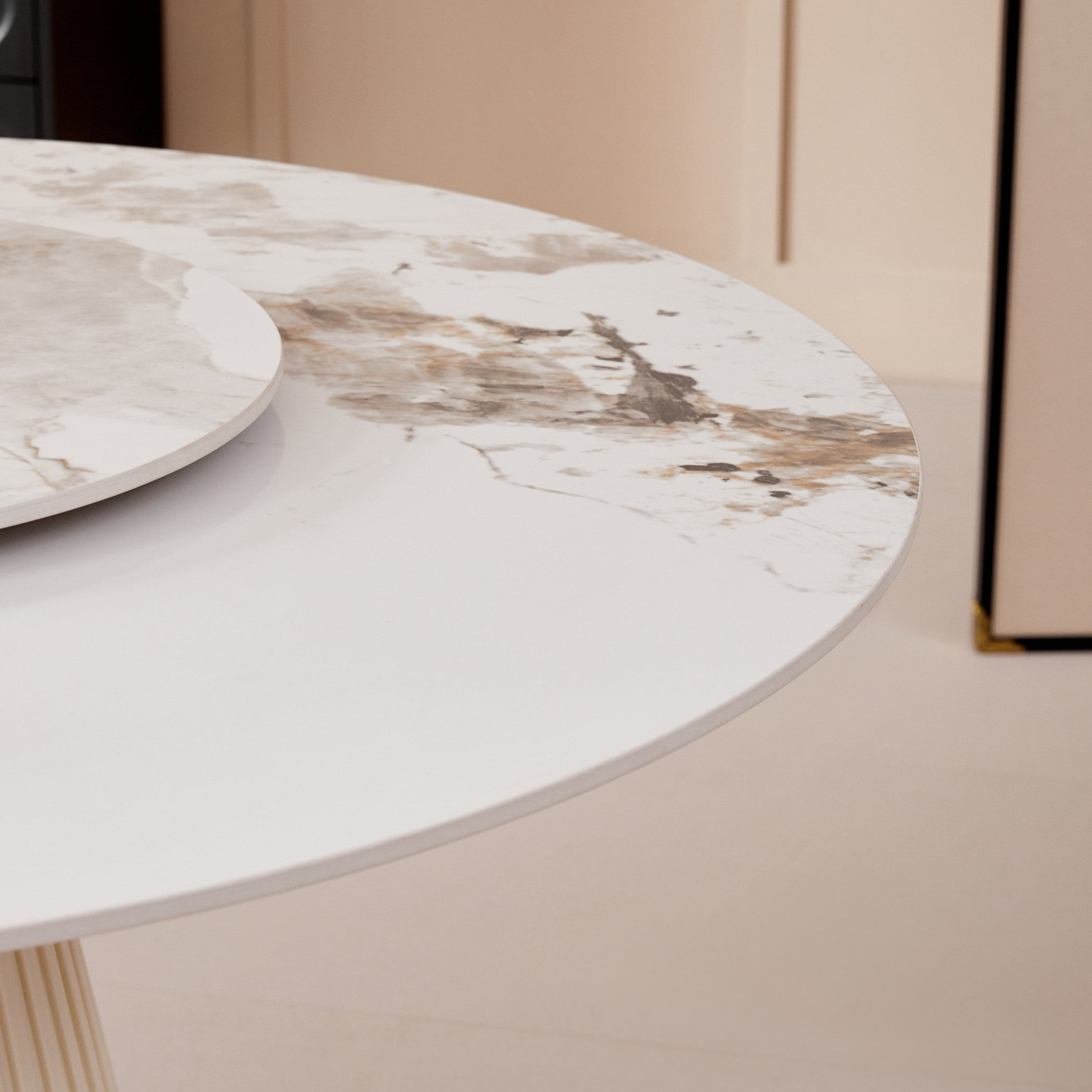 Carmella Pearl Round 6-Seater Sintered Stone Dining Set-hbxfurniture-diningtablesandsets-diningsets-sixseater-image-7