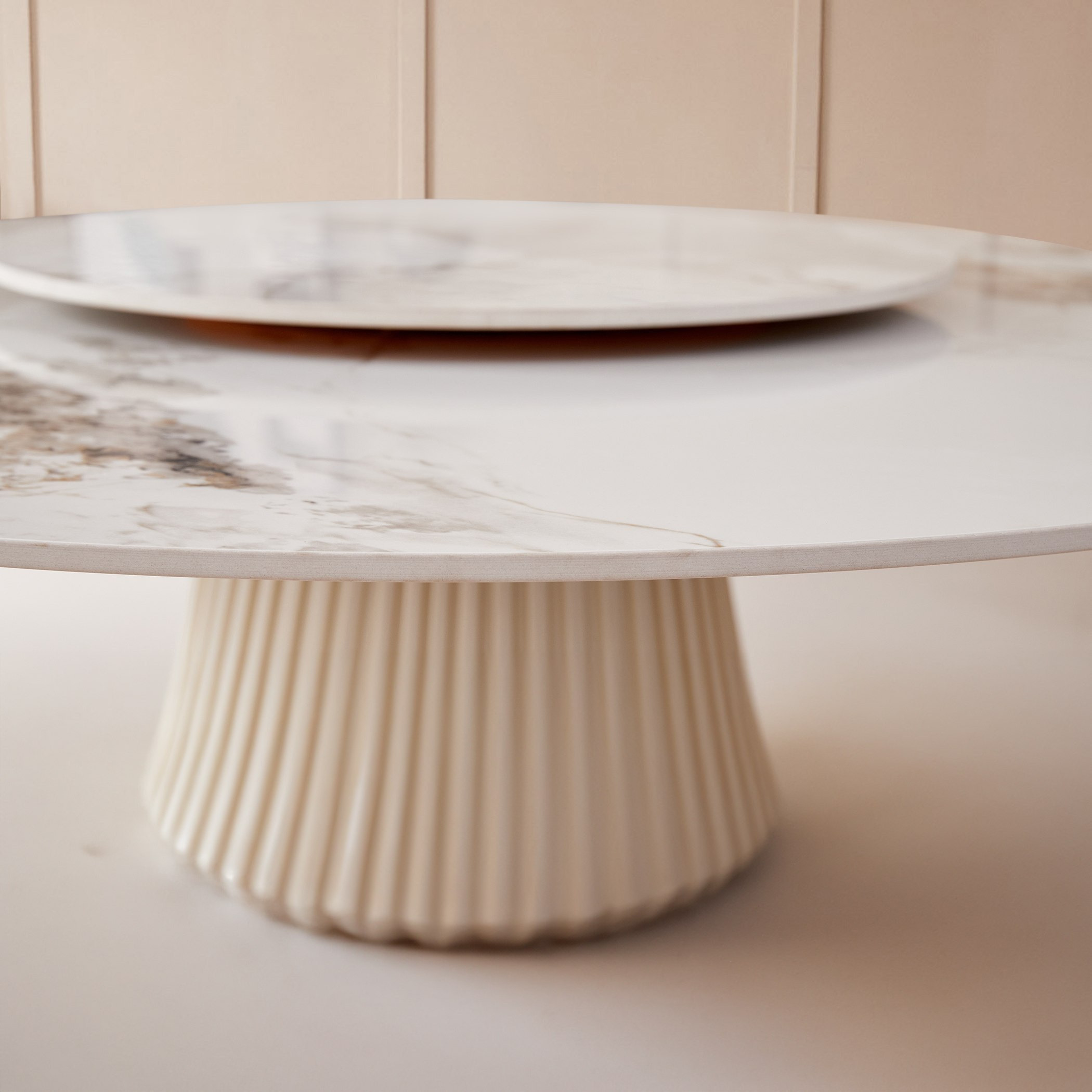 Carmella Pearl Round 6-Seater Sintered Stone Dining Set-hbxfurniture-diningtablesandsets-diningsets-sixseater-image-9
