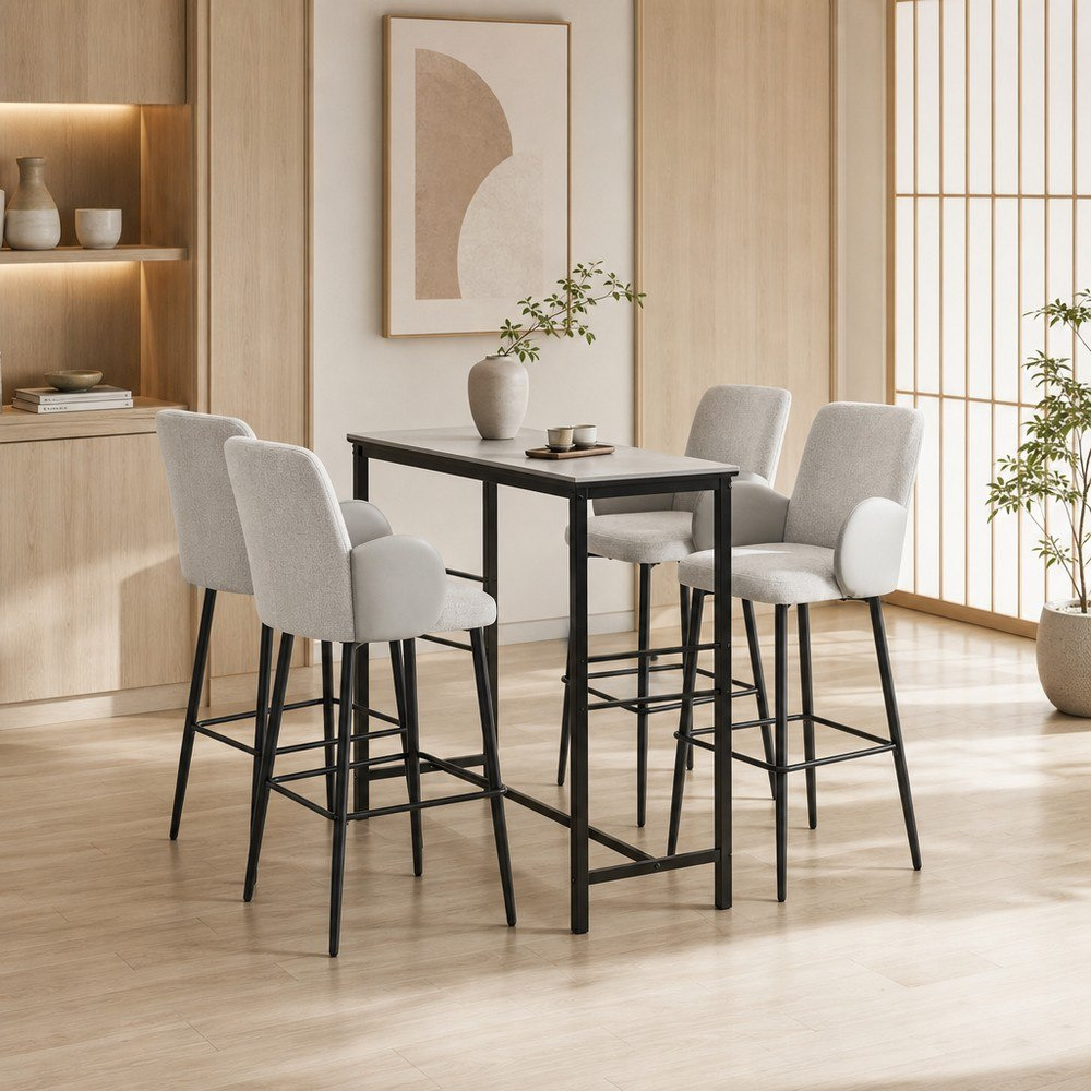 Marton Barcelona 4-Seater Sintered Stone Bar Table Set-hbxdiningroom-diningtablesandsets-diningsets-fourseater-image-1