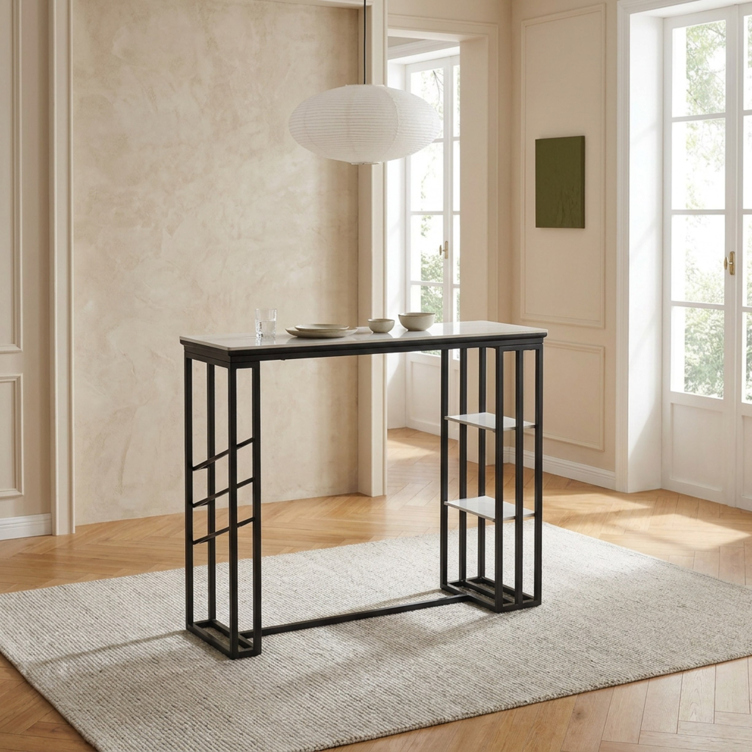Delmar Barcelona 4-Seater Sintered Stone Bar Table Set-hbxdiningroom-diningtablesandsets-diningsets-fourseater-image-2