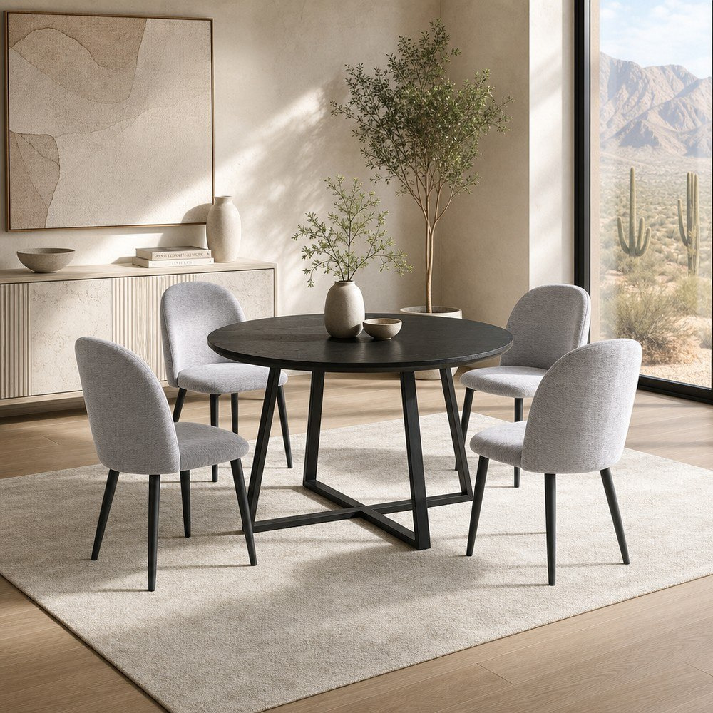 Movo Burn Welwick 4-Seater Round Dining Set-hbxdiningroom-diningtablesandsets-diningsets-fourseater-image-1