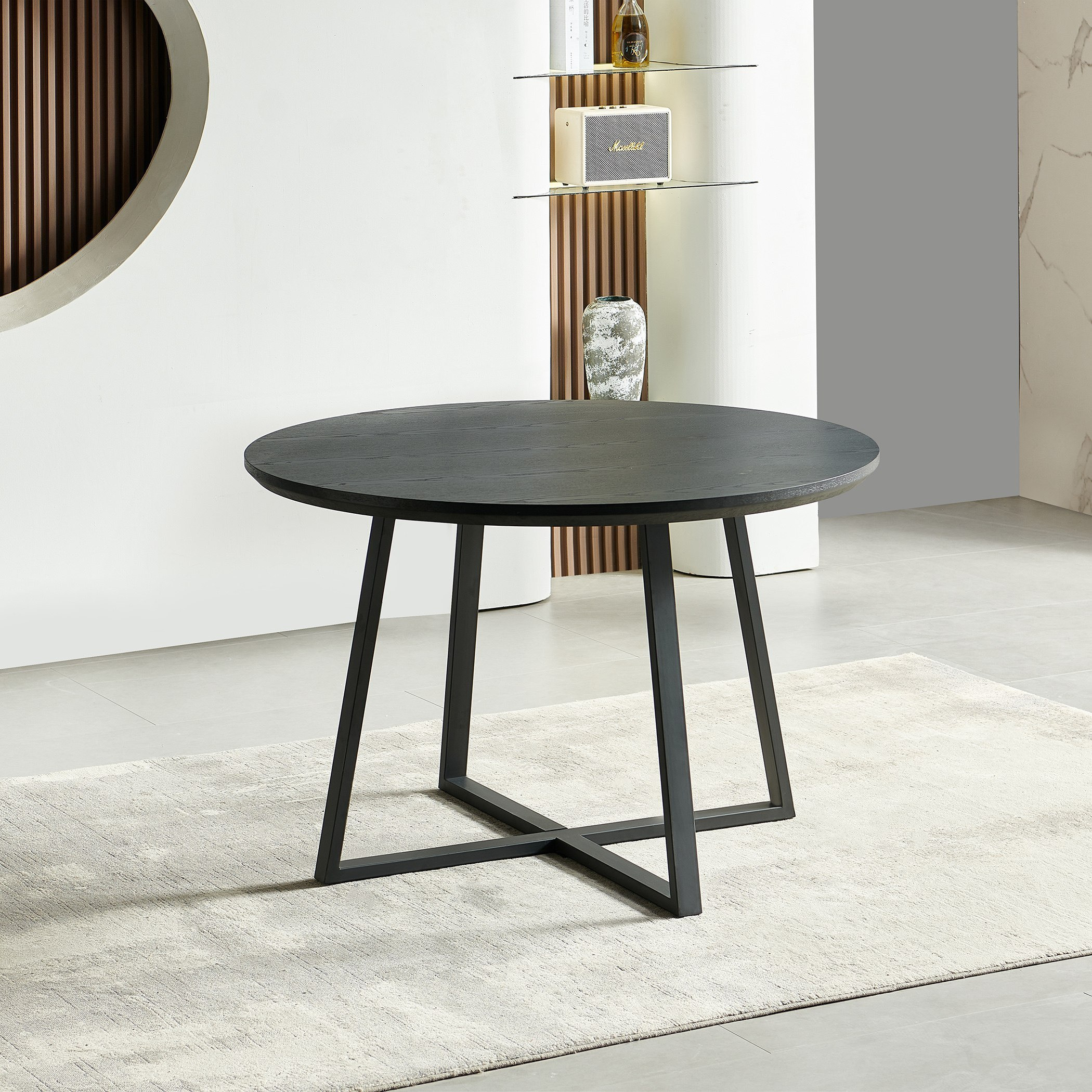 Movo Burn Welwick 4-Seater Round Dining Set-hbxdiningroom-diningtablesandsets-diningsets-fourseater-image-2