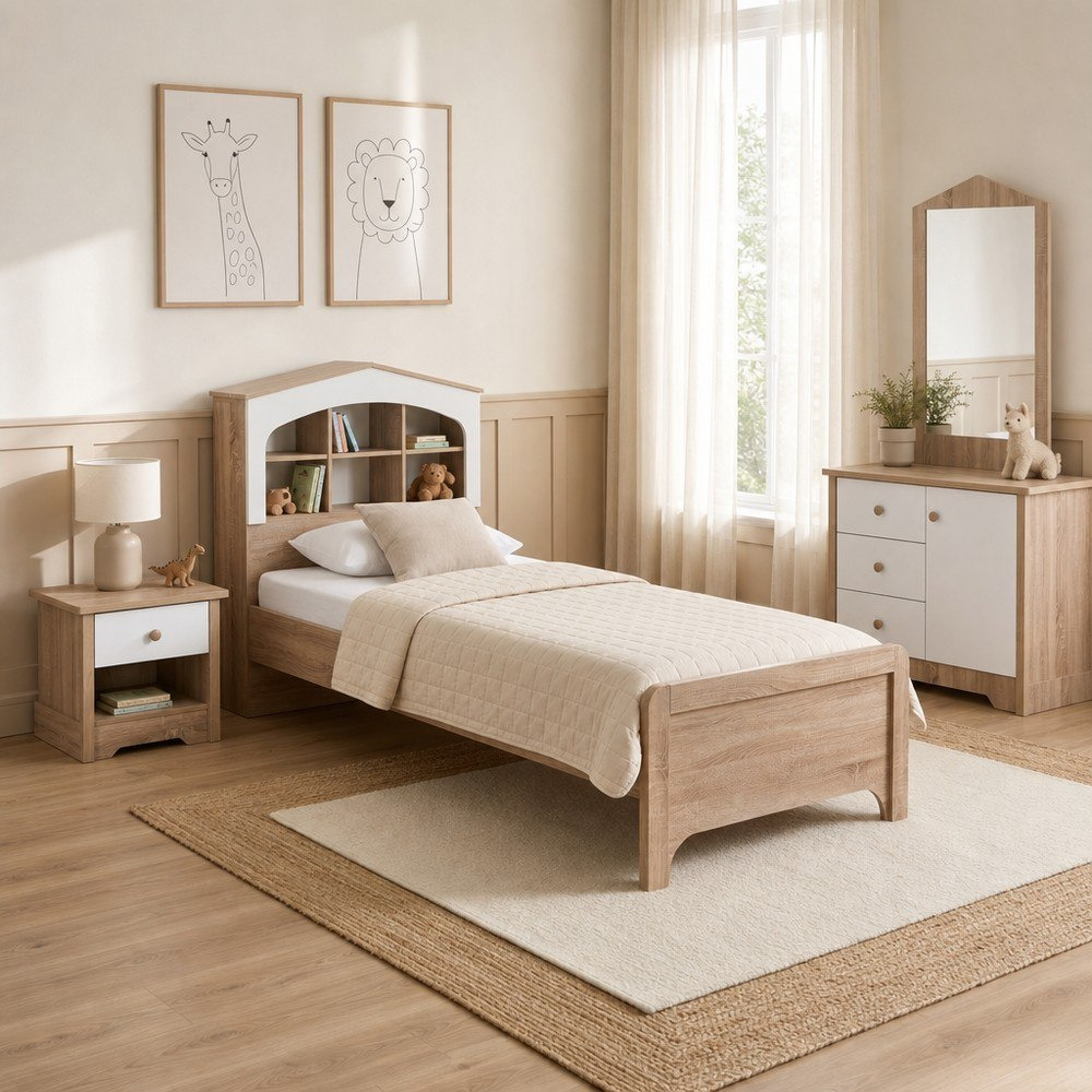 My House 4-Piece Single Kids Bedroom Package-hbxkidsandyouth-bedsandbedsets-bedroomsets-single-image-1