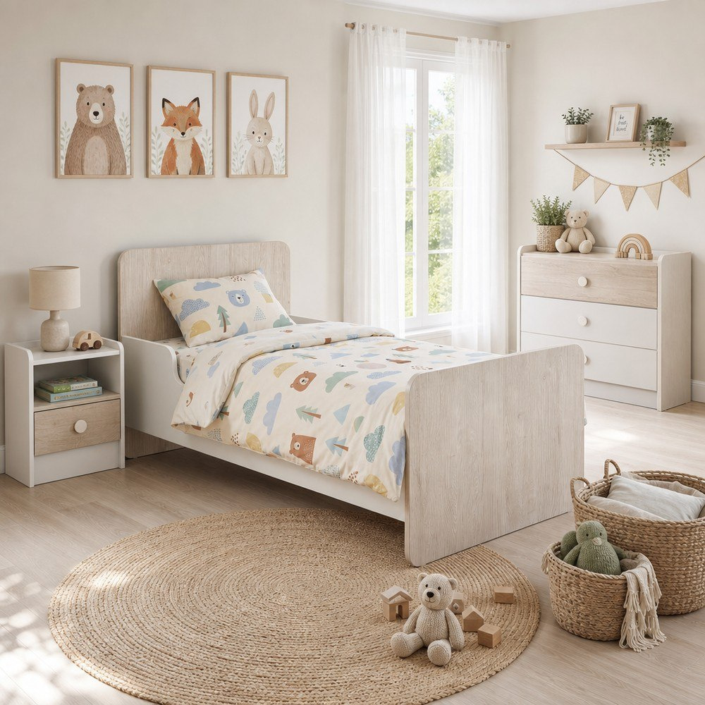 Ivory 3-Piece Toddler Bedroom Package-hbxfurniture-bedsandbedsets-beds-toddler-image-1