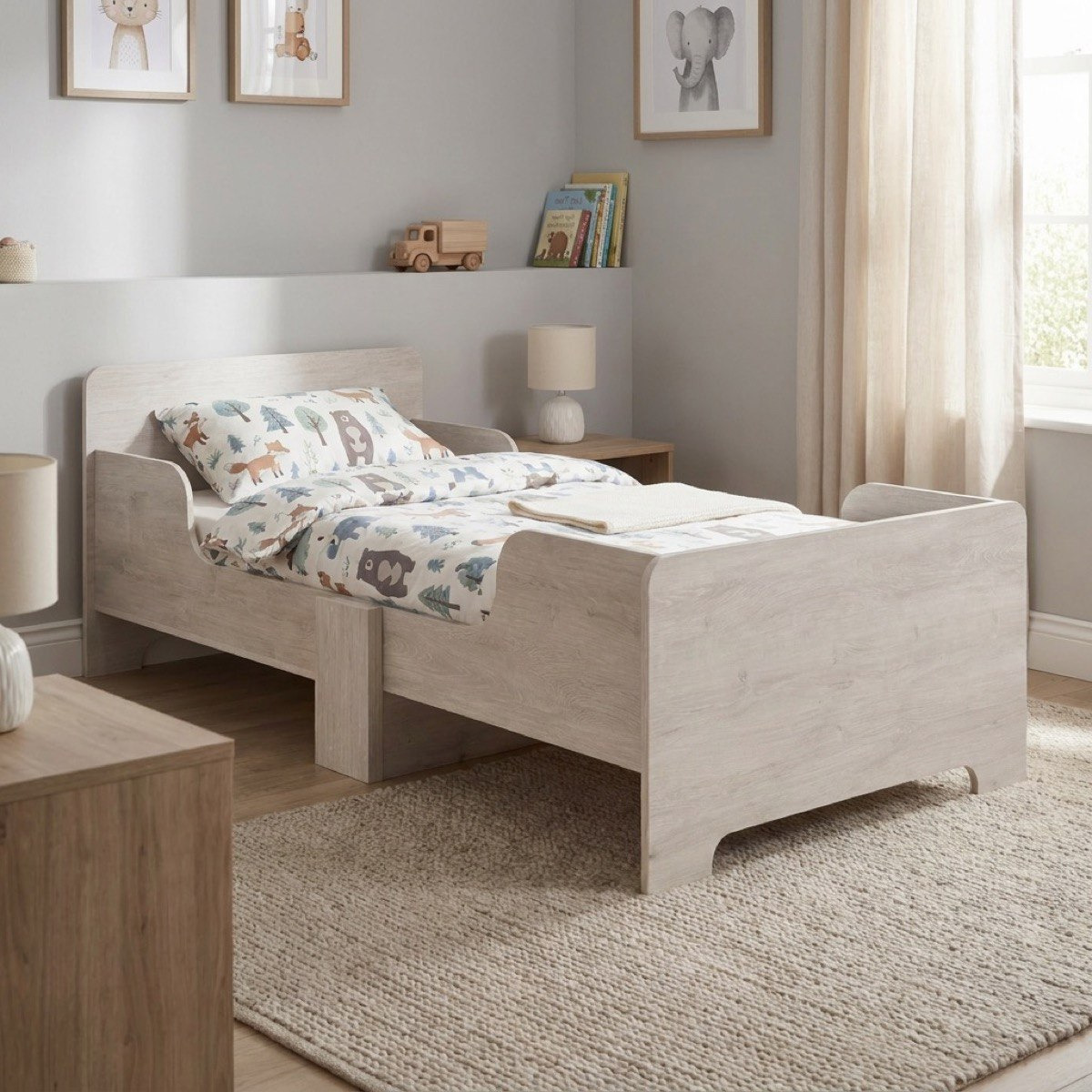 Ivory 3-Piece Extendable Toddler Kids Bedroom Package-hbxfurniture-bedsandbedsets-beds-toddler-image-2