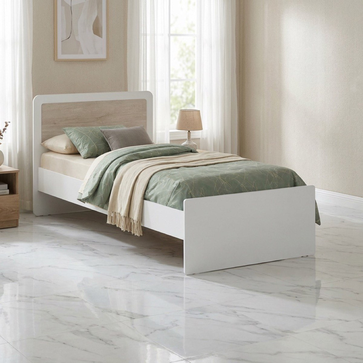 Ivory 3-Piece Kids Single Bedroom Package-hbxkidsandyouth-bedsandbedsets-bedroomsets-single-image-2