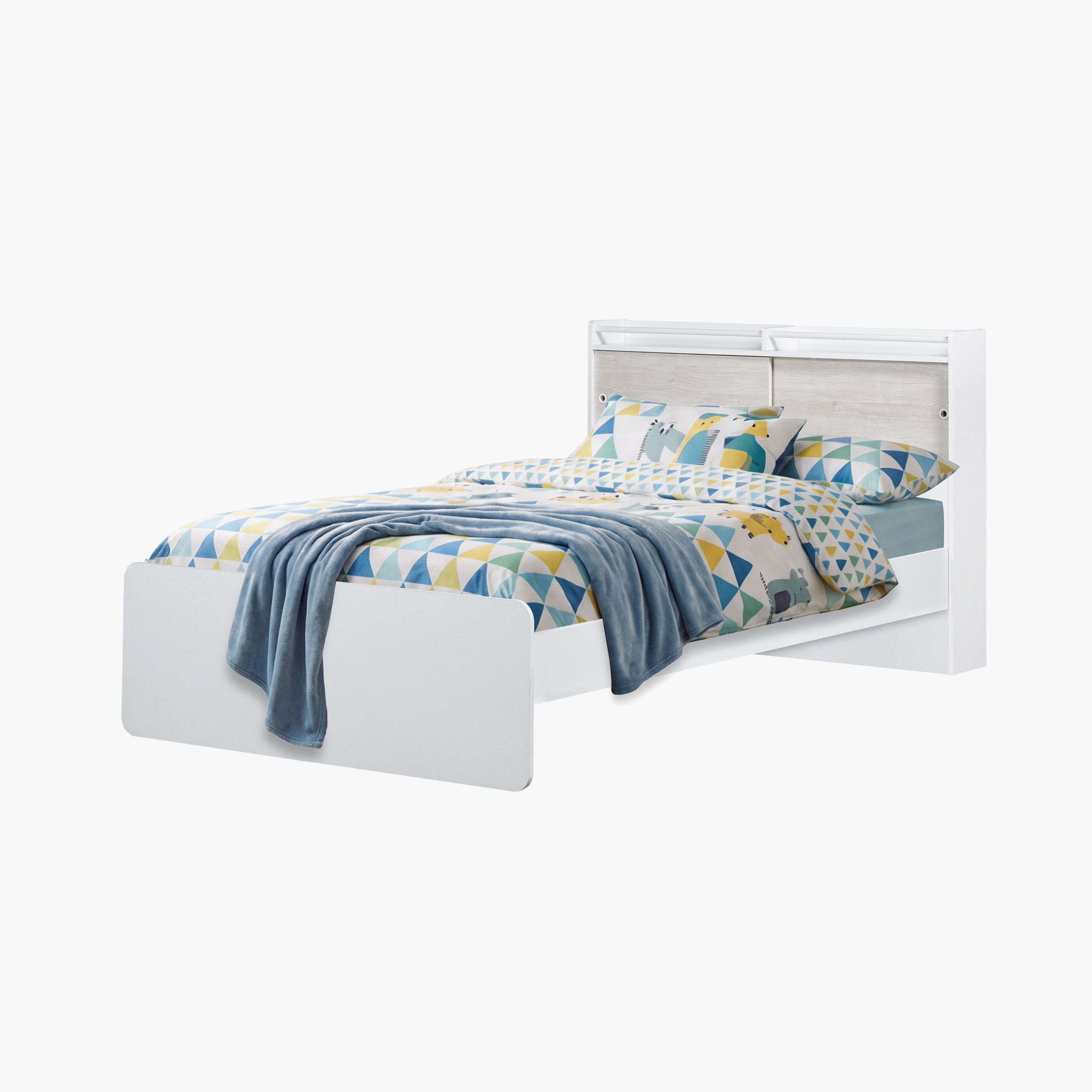 Ivory 2-Piece Kids Storage Headboard Bed and Trundle Bedroom Package-hbxbedroom-bedsandbedsets-beds-twin-image-3