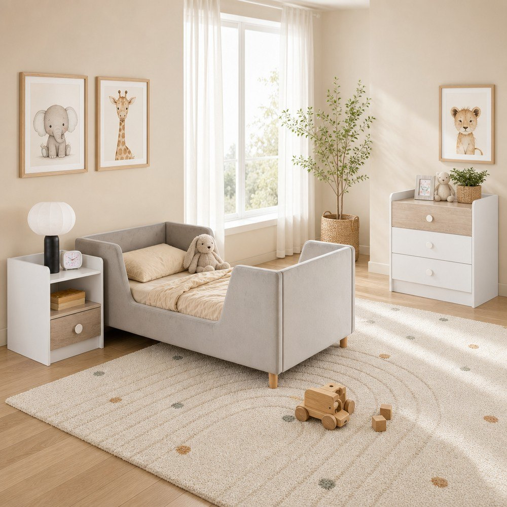 Ivory Juniper 3-Piece Toddler Bedroom Package-hbxfurniture-bedsandbedsets-beds-toddler-image-1