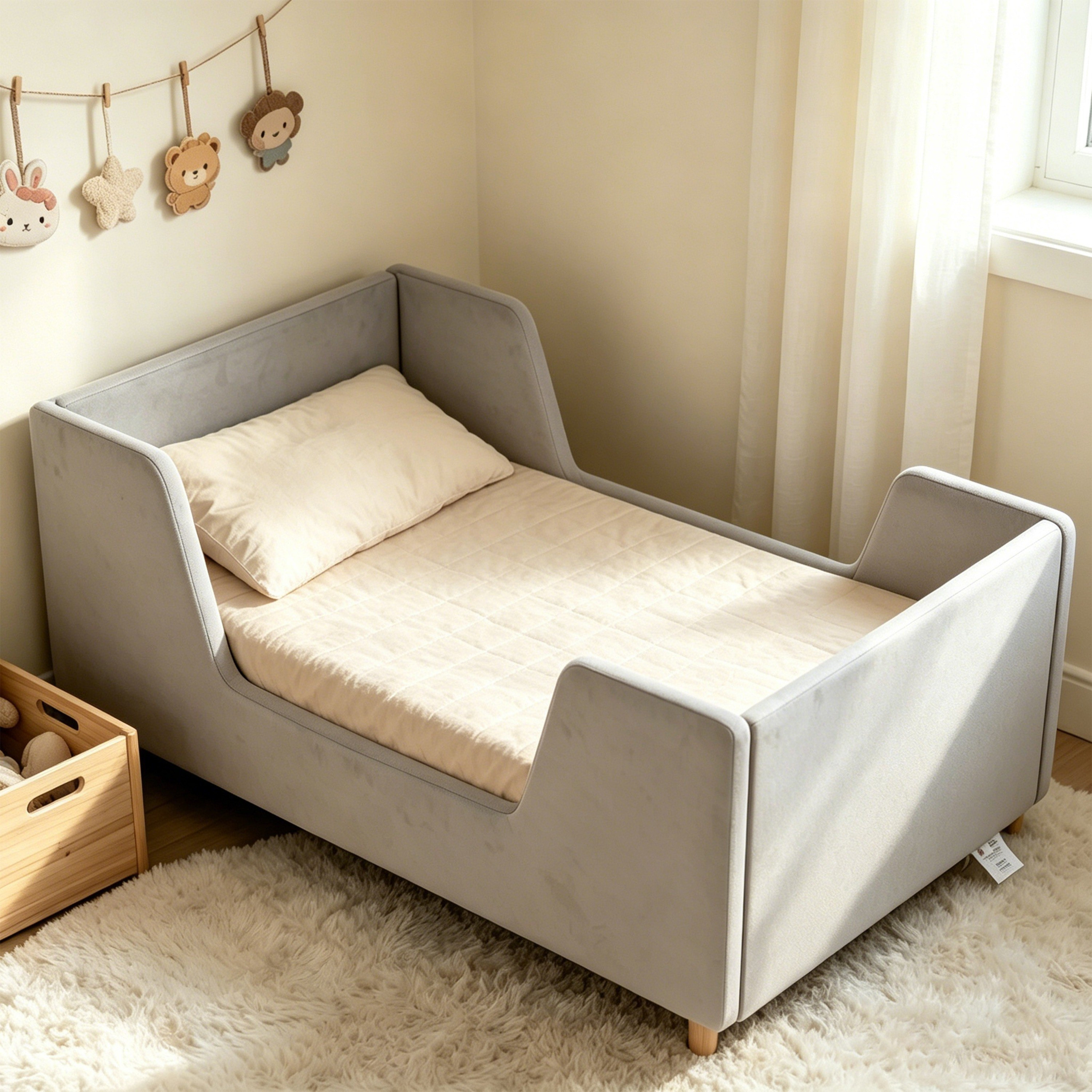 Ivory Juniper 3-Piece Toddler Bedroom Package-hbxfurniture-bedsandbedsets-beds-toddler-image-3
