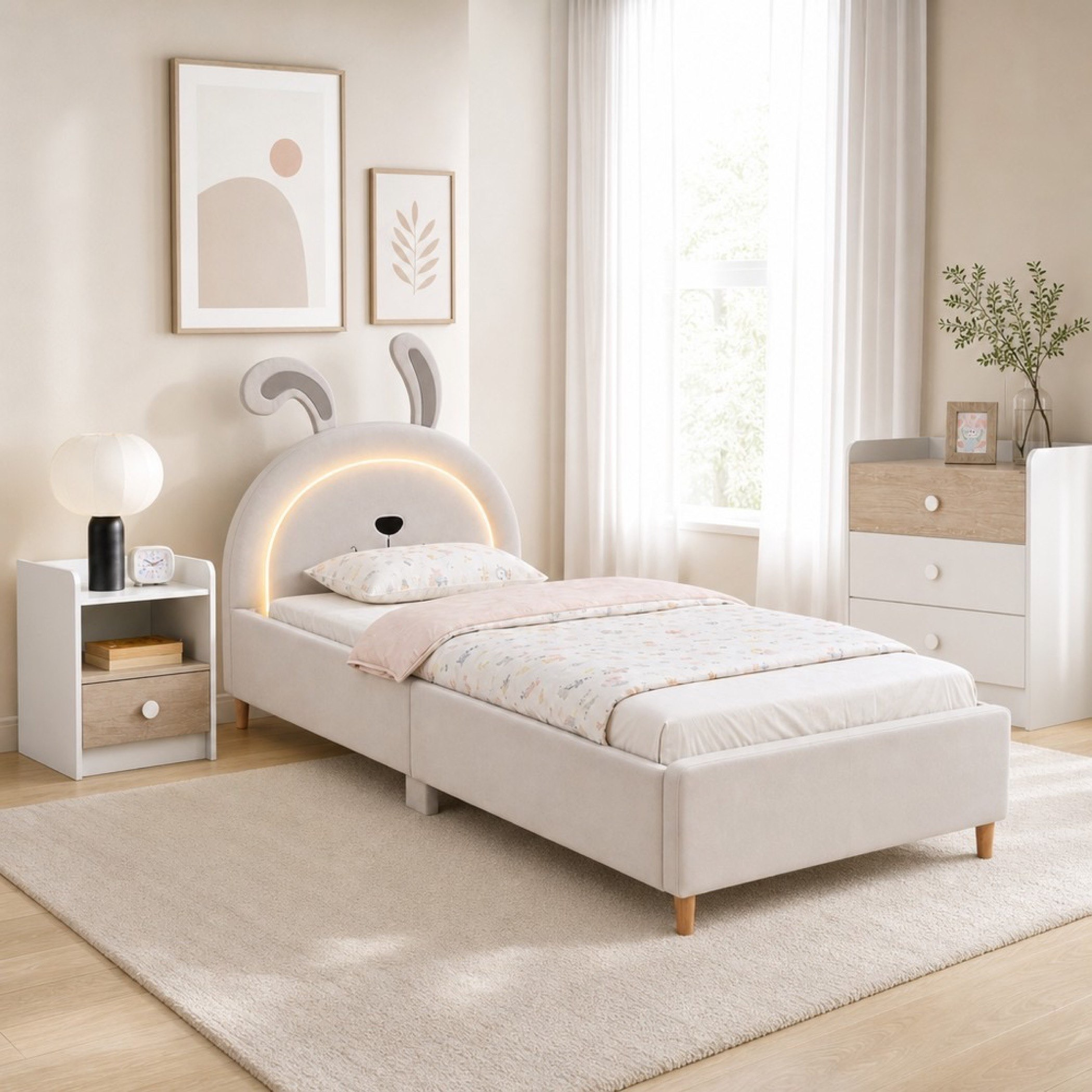 Ivory Skippy 3-Piece Single Kids Bedroom Package-hbxkidsandyouth-bedsandbedsets-bedroomsets-single-image-1