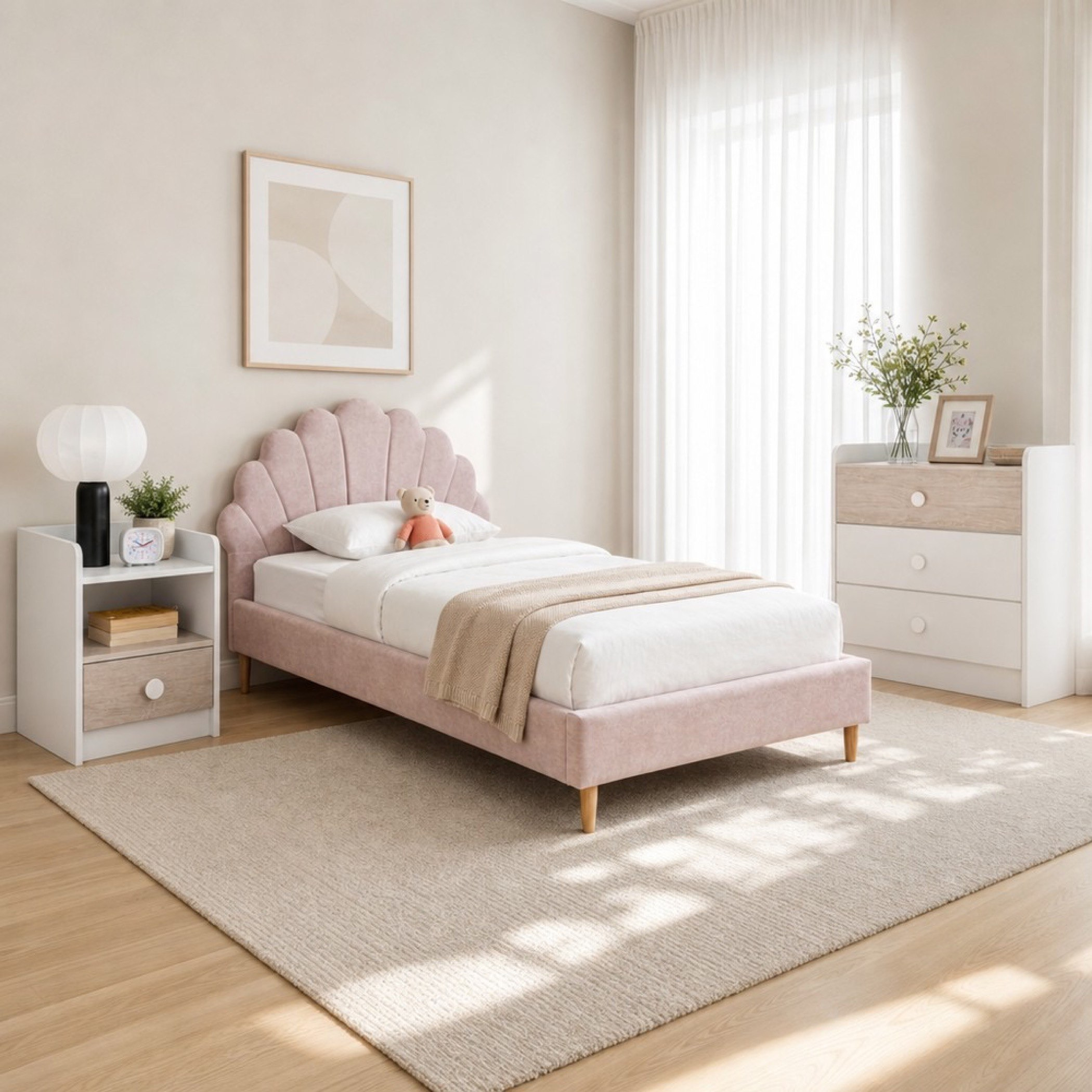 Ivory Bloom 3-Piece Twin Kids Bedroom Package-hbxfurniture-kidsroom-kidsroomsets-twin-image-1