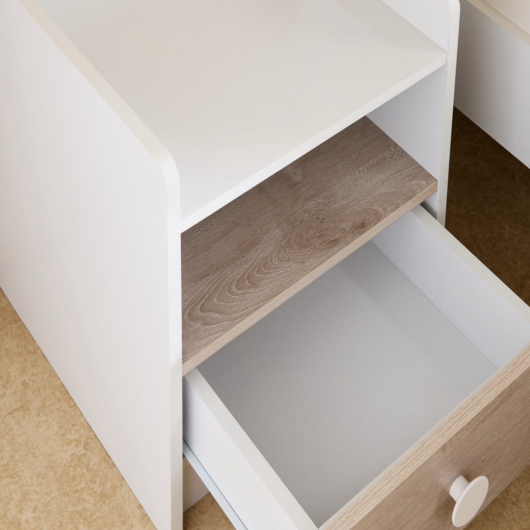 Ivory 4-Piece Twin Kids Storage Headboard Bedroom Package with Trundle-hbxfurniture-kidsroom-kidsroomsets-twin-image-7