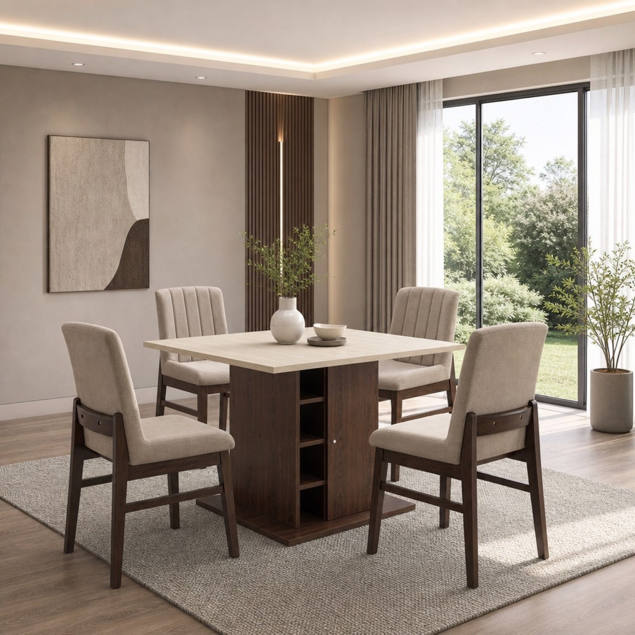 Modulix Nile Caspian 4-Seater Bar Table Dining Set with Storage Base-hbxdiningroom-diningtablesandsets-diningsets-fourseater-image-1