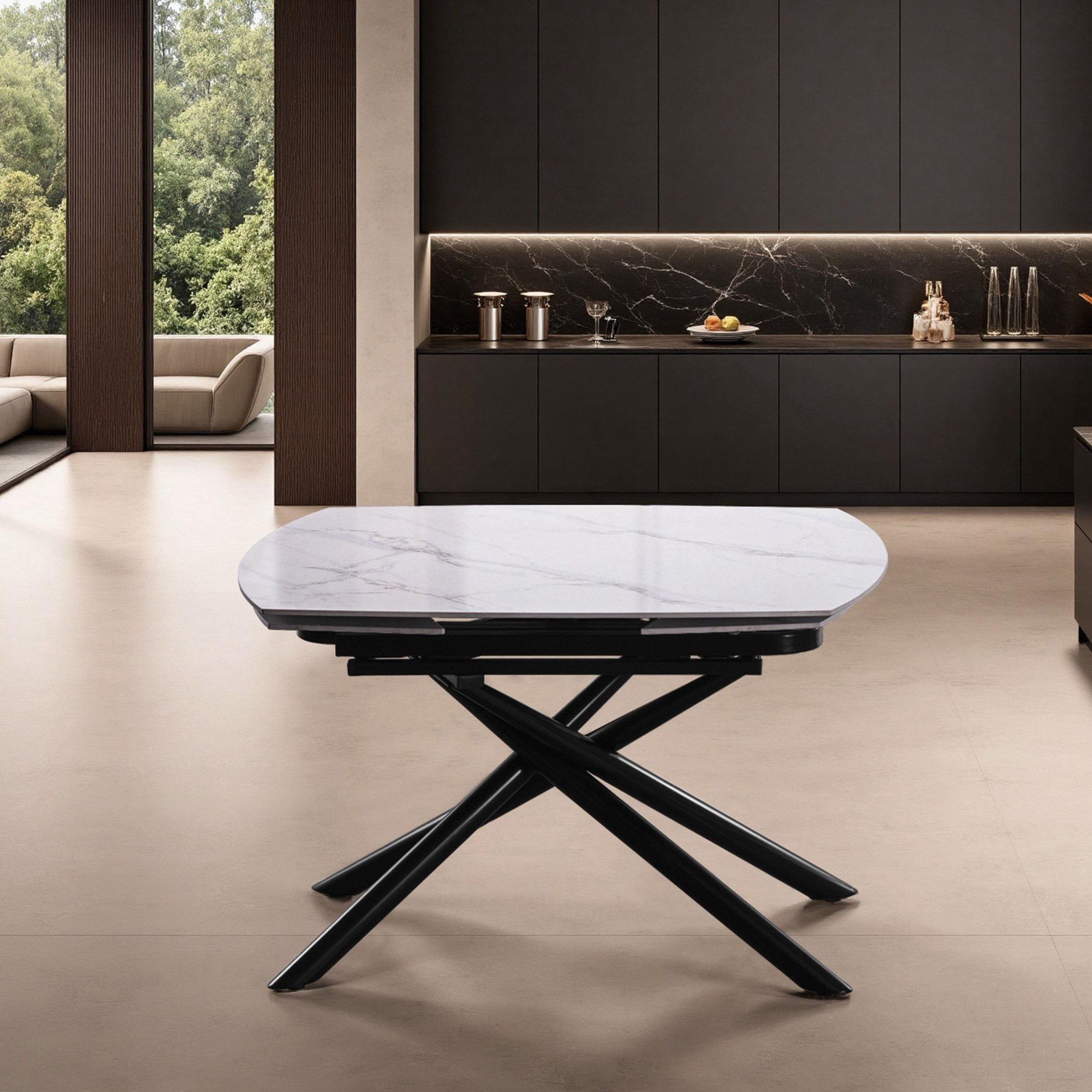 Mandy Welwick 6-Seater Extendable Sintered Stone Dining Set-hbxfurniture-diningtablesandsets-diningsets-sixseater-image-3