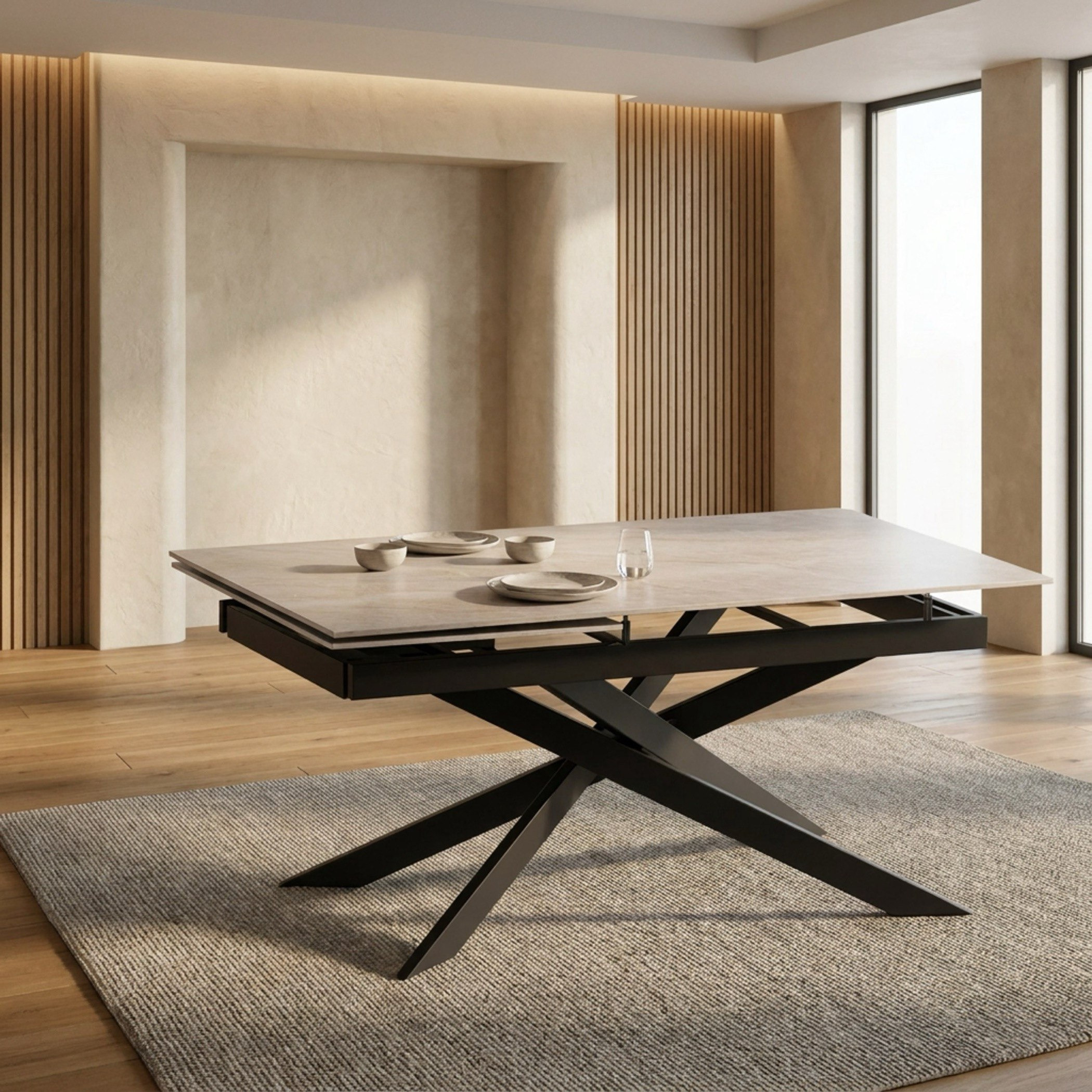Octavia Welwick 8-Seater Extendable Sintered Stone Dining Set-hbxfurniture-diningtablesandsets-diningsets-eightseater-image-2