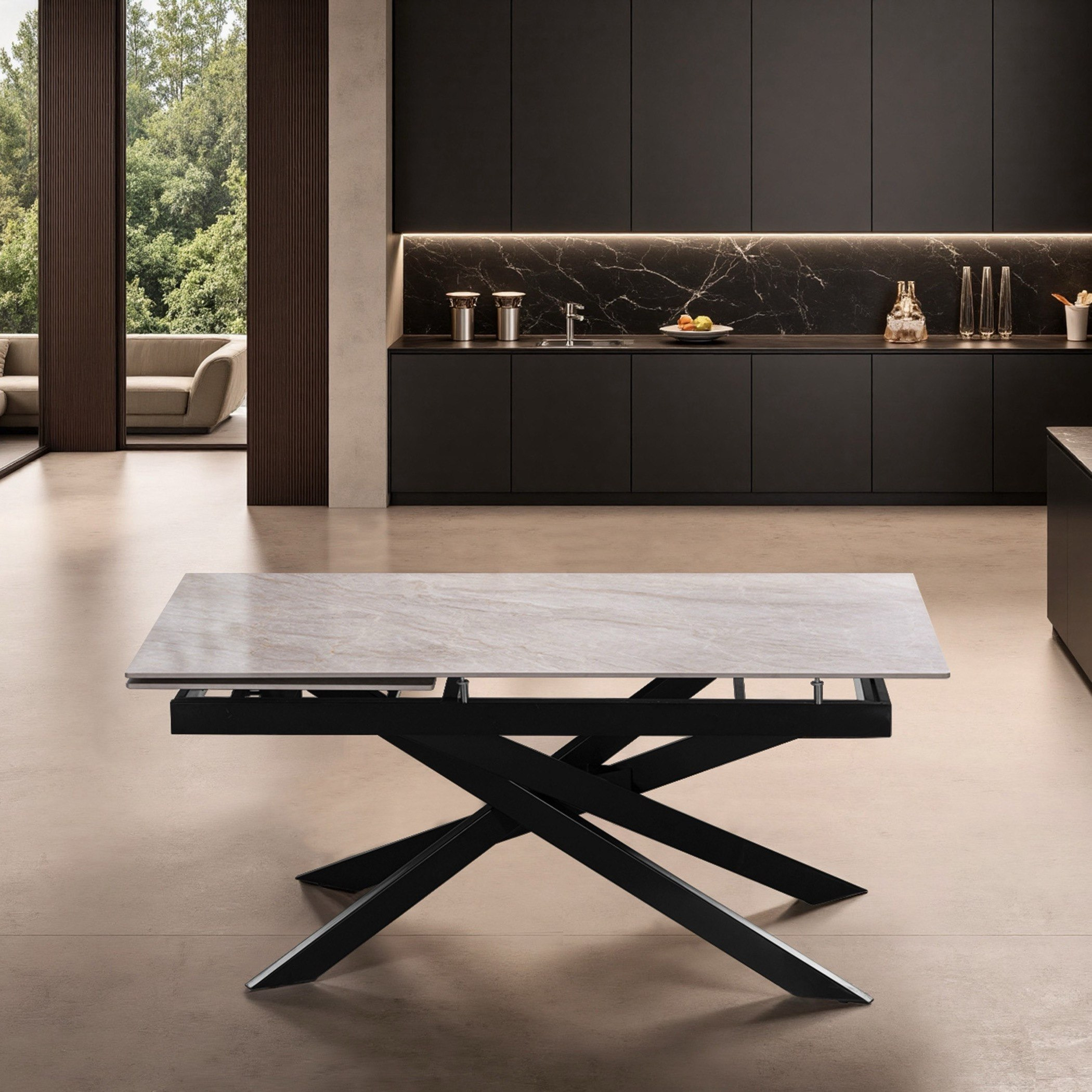 Octavia Welwick 8-Seater Extendable Sintered Stone Dining Set-hbxfurniture-diningtablesandsets-diningsets-eightseater-image-3