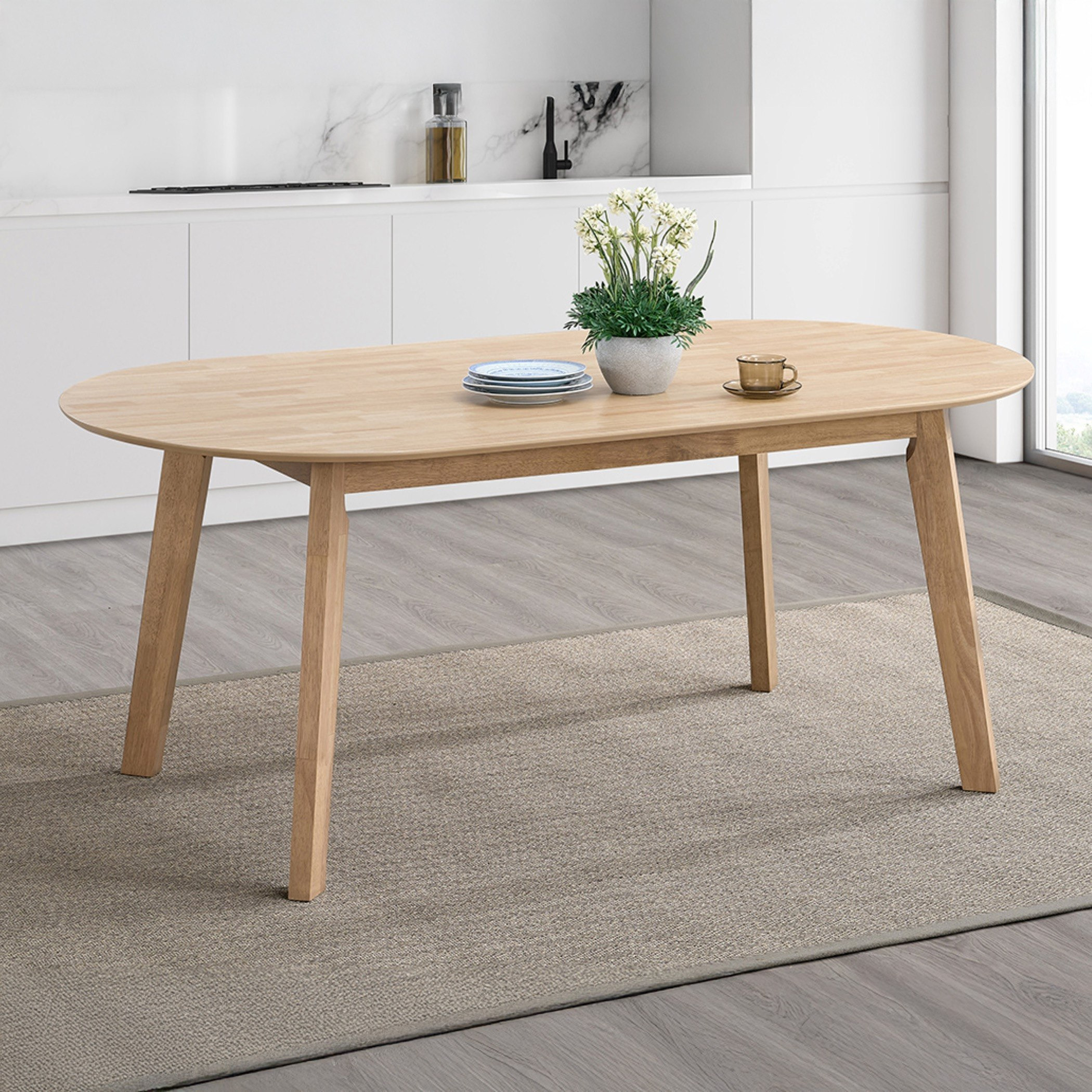 Movo Scandi Caspian 6-Seater Oval Dining Set-hbxfurniture-diningtablesandsets-diningsets-sixseater-image-2