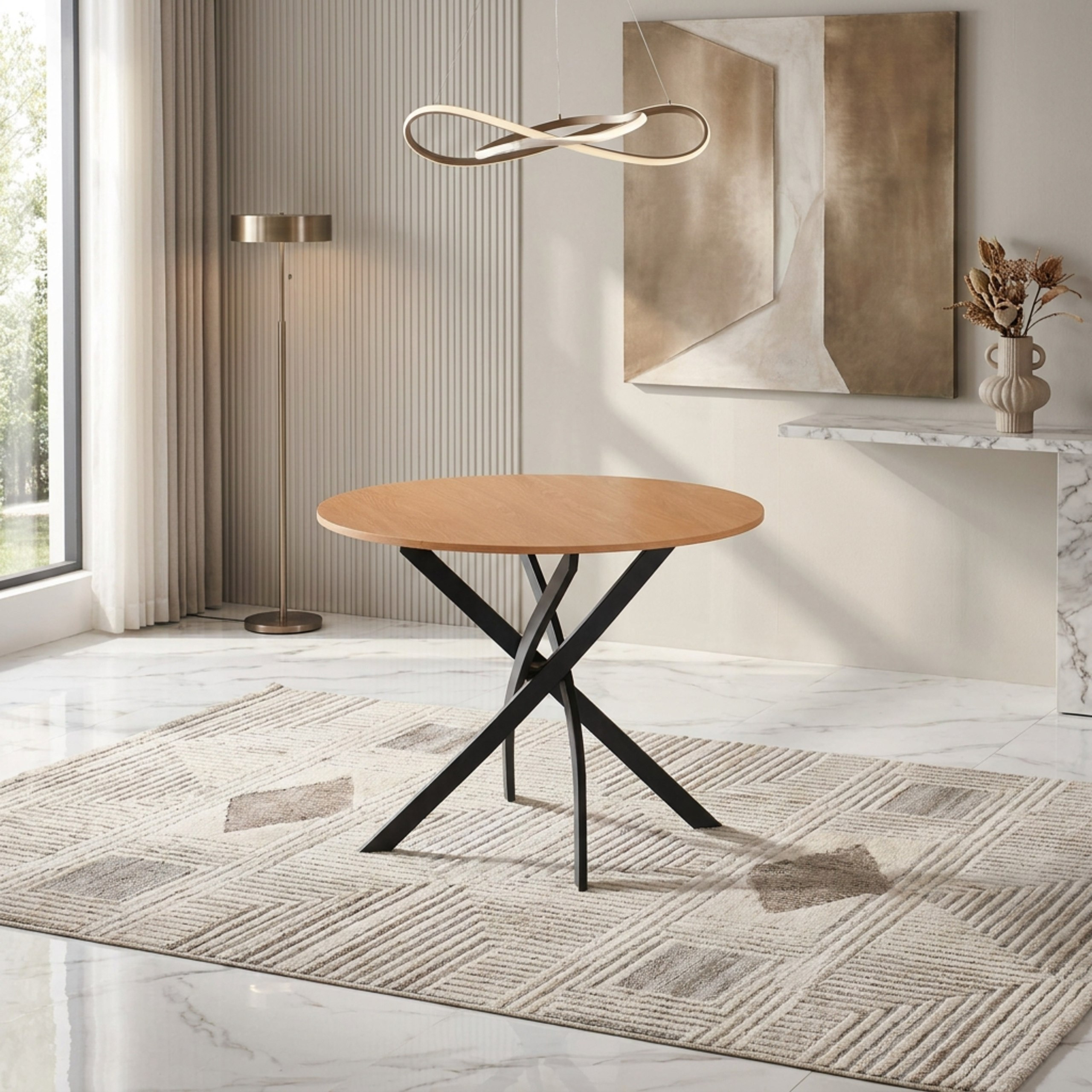 Movo Tory Urban Finland 4-Seater Round Dining Set-hbxdiningroom-diningtablesandsets-diningsets-fourseater-image-2