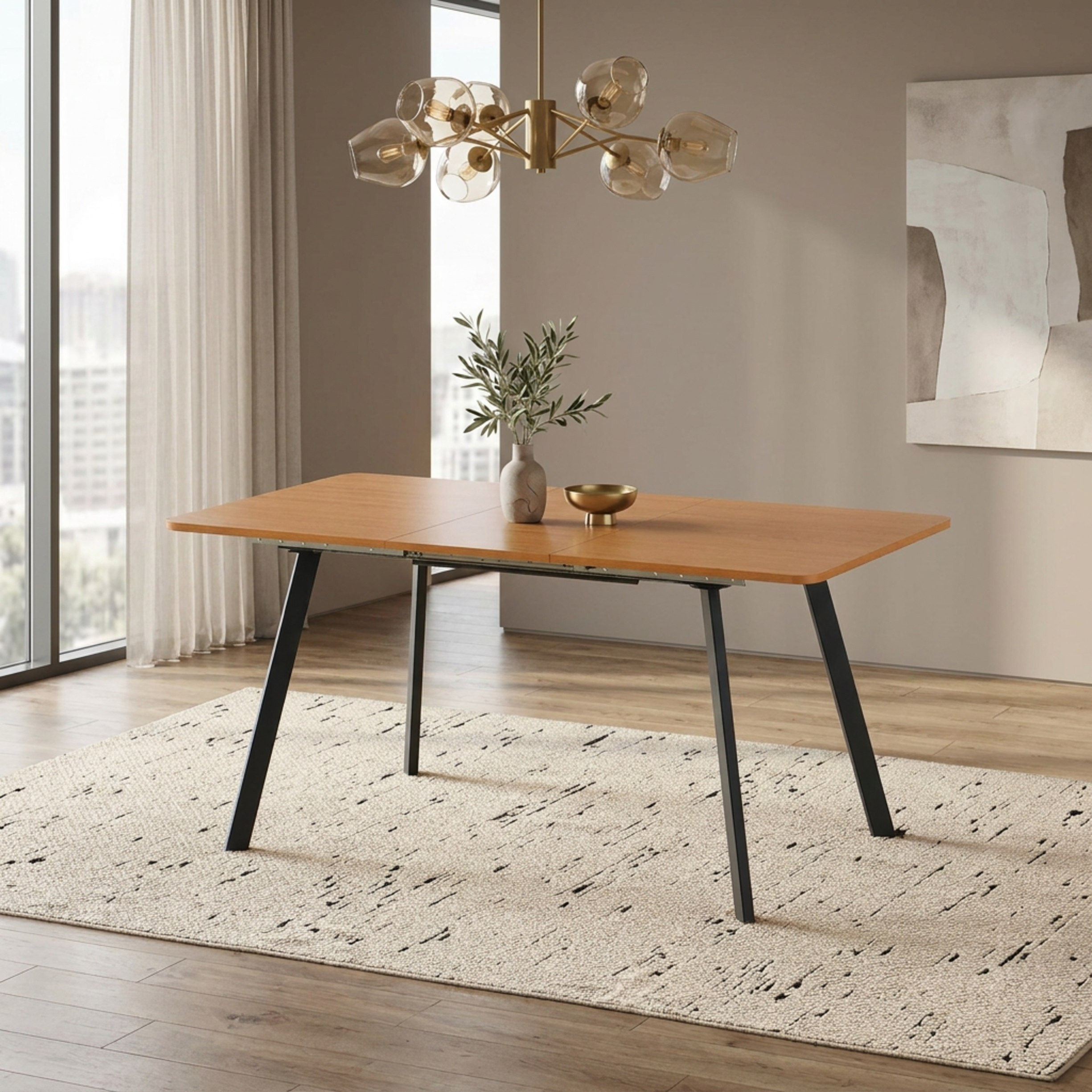 Movo Tory Urban Roma 6-Seater Extendable Dining Set-hbxfurniture-diningtablesandsets-diningsets-sixseater-image-2