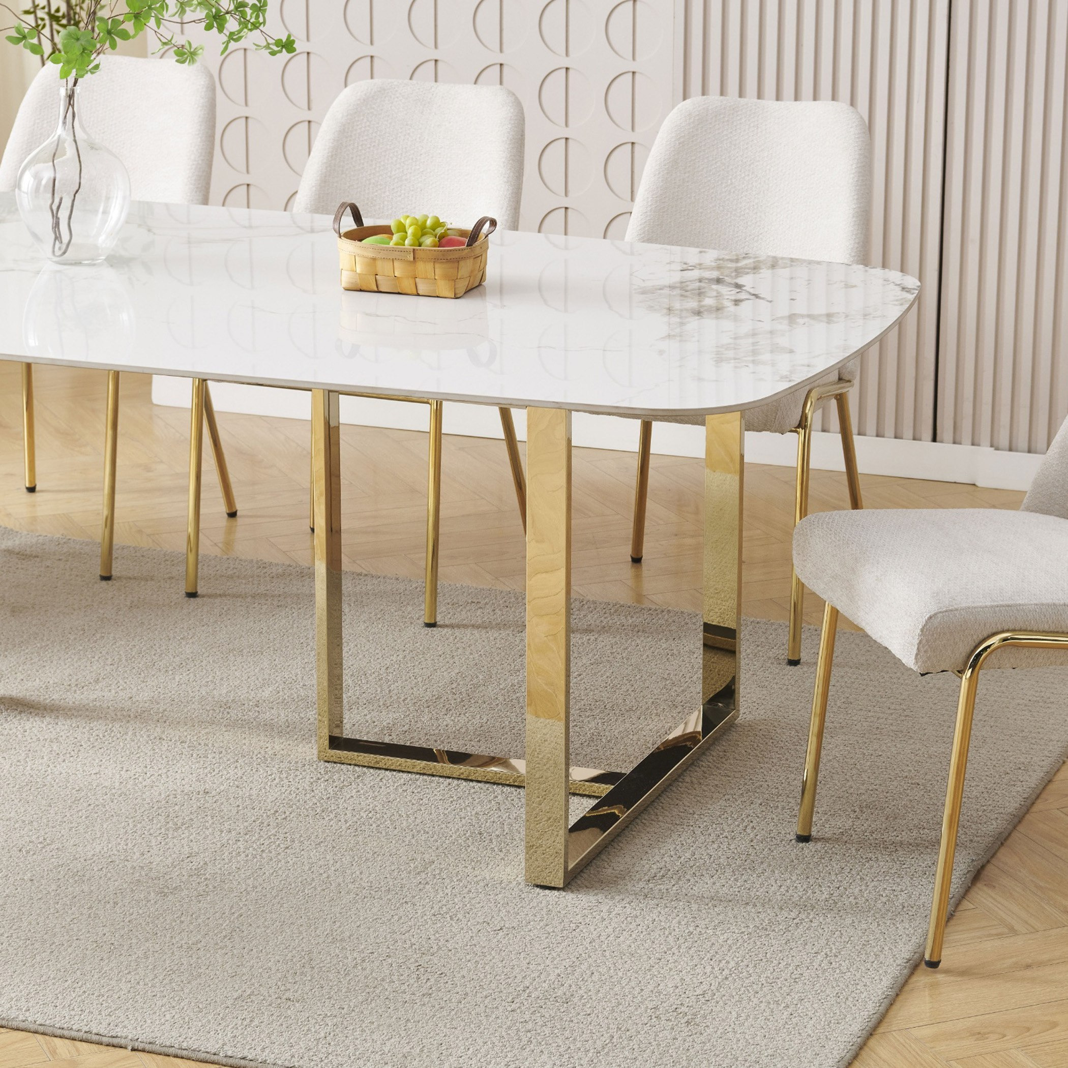 Pearl Crown 8-Seater Sintered Stone Dining Set-hbxfurniture-diningtablesandsets-diningsets-eightseater-image-4