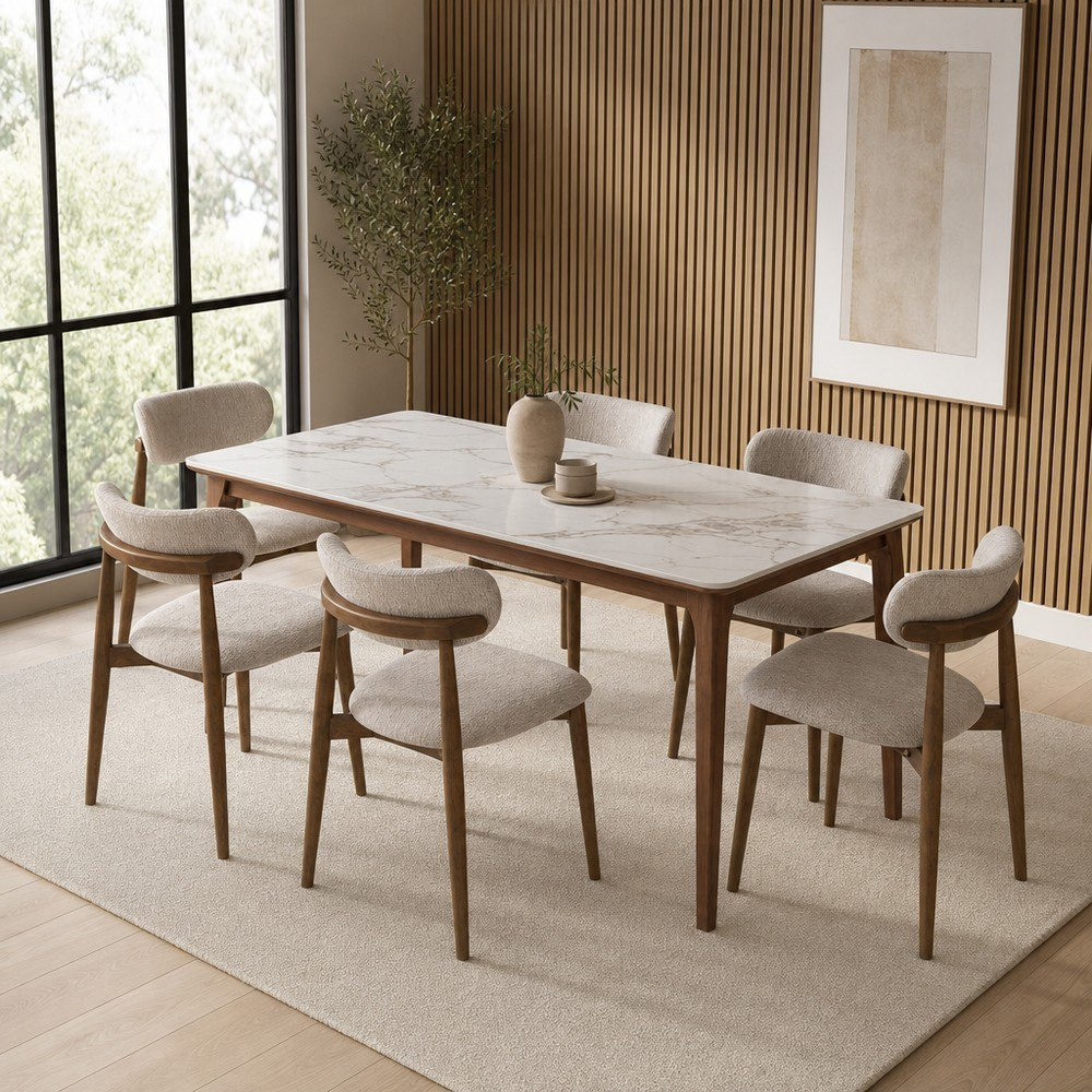 Valeria Adara 6-Seater Sintered Stone Dining Set-hbxfurniture-diningtablesandsets-diningsets-sixseater-image-1