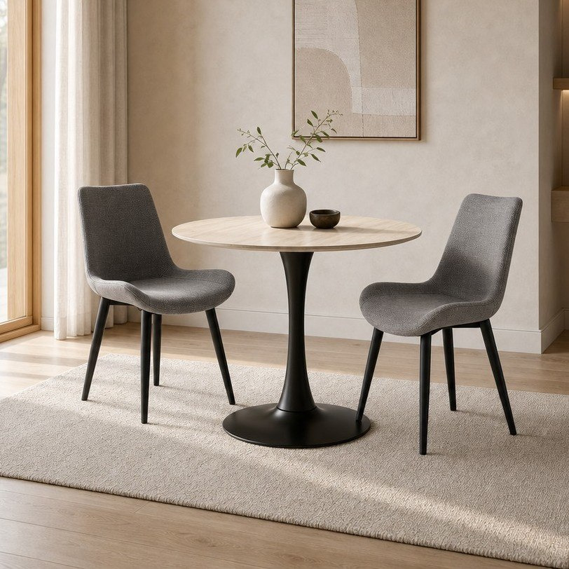 Elvis Roma 2-Seater Sintered Stone Round Dining Set-hbxfurniture-diningtablesandsets-diningsets-twoseater-image-1