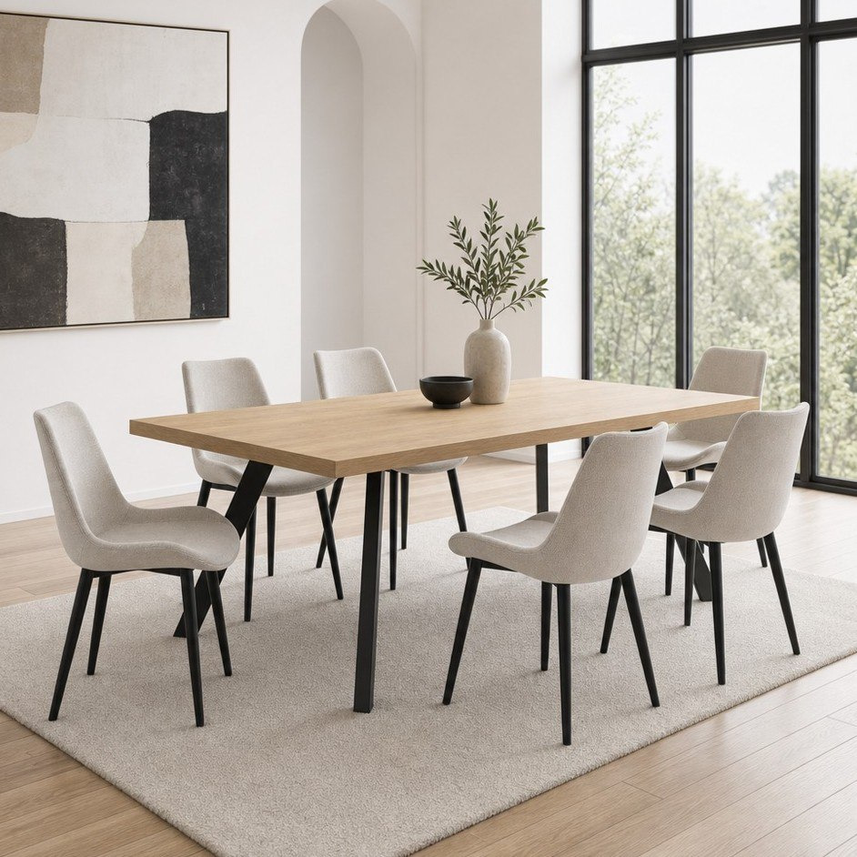 Movo Cathy Roma 6-Seater Dining Set-hbxfurniture-diningtablesandsets-diningsets-sixseater-image-1