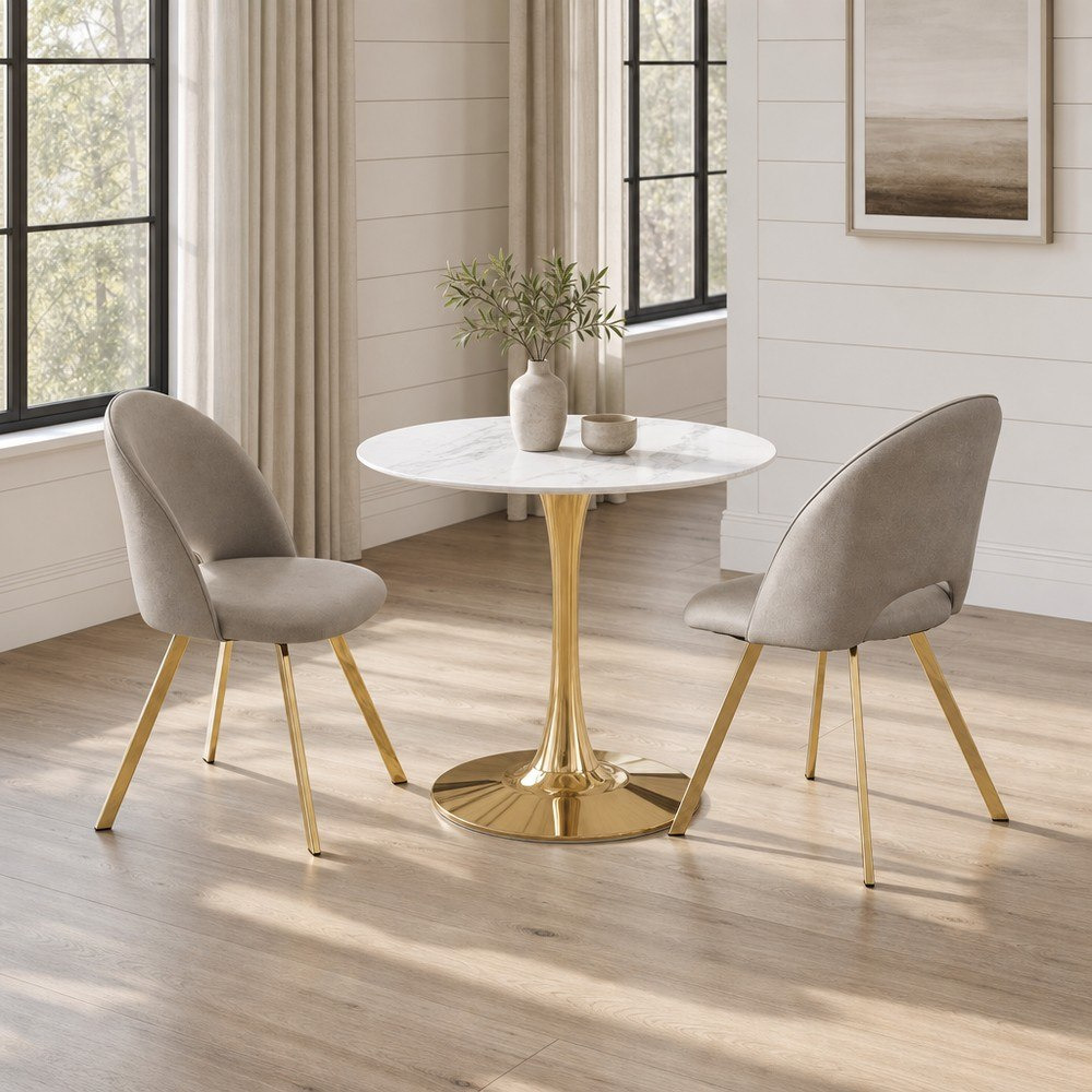 Elvis Pearl 2-Seater Sintered Stone Round Dining Set-hbxfurniture-diningtablesandsets-diningsets-twoseater-image-1
