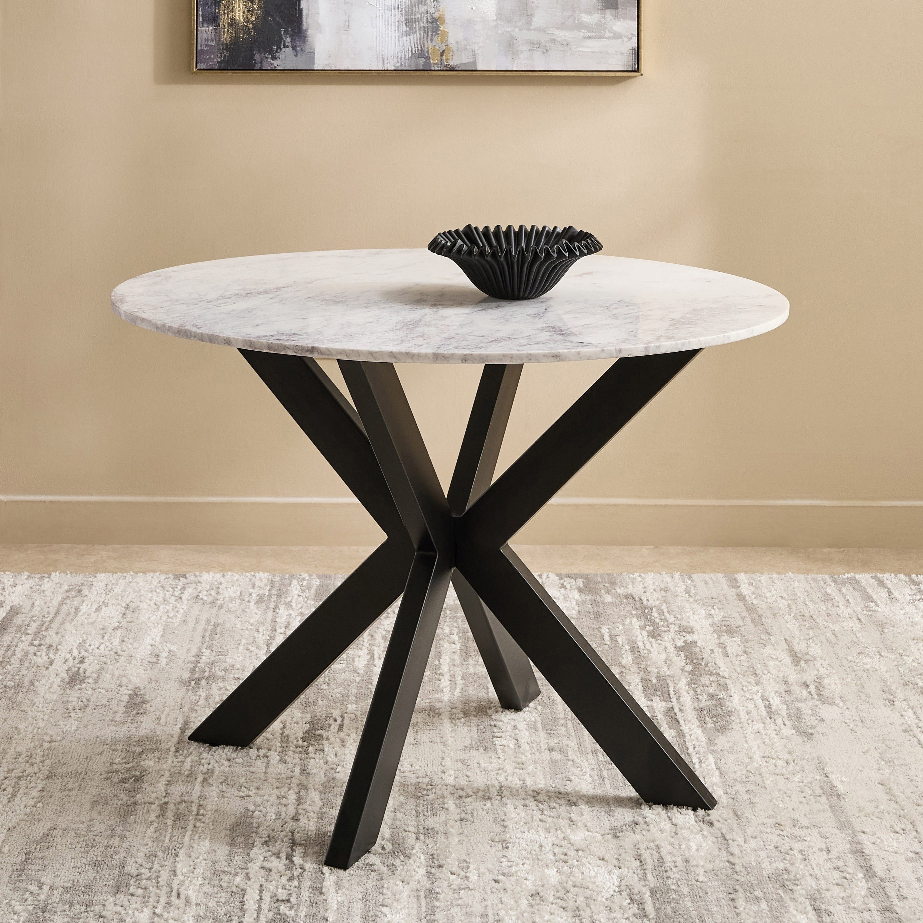 Cavon Portola Winchester 4-Seater Genuine Marble Top Dining Set-hbxdiningroom-diningtablesandsets-diningsets-fourseater-image-2