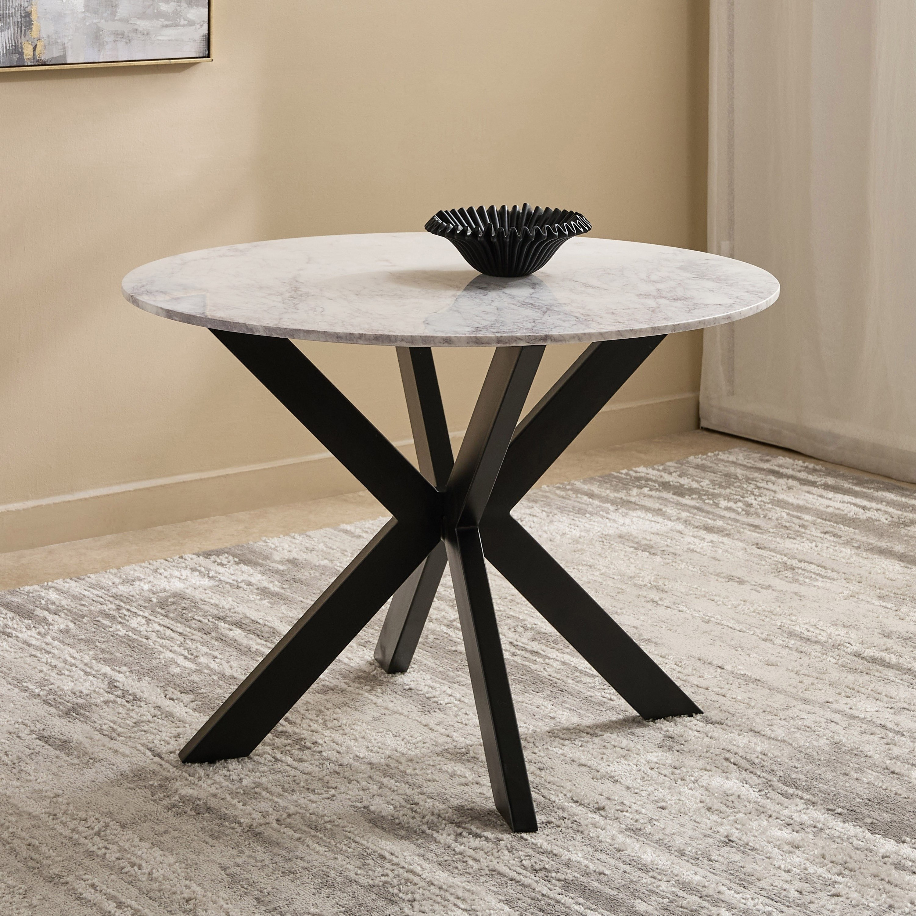Cavon Portola Winchester 4-Seater Genuine Marble Top Dining Set-hbxdiningroom-diningtablesandsets-diningsets-fourseater-image-3