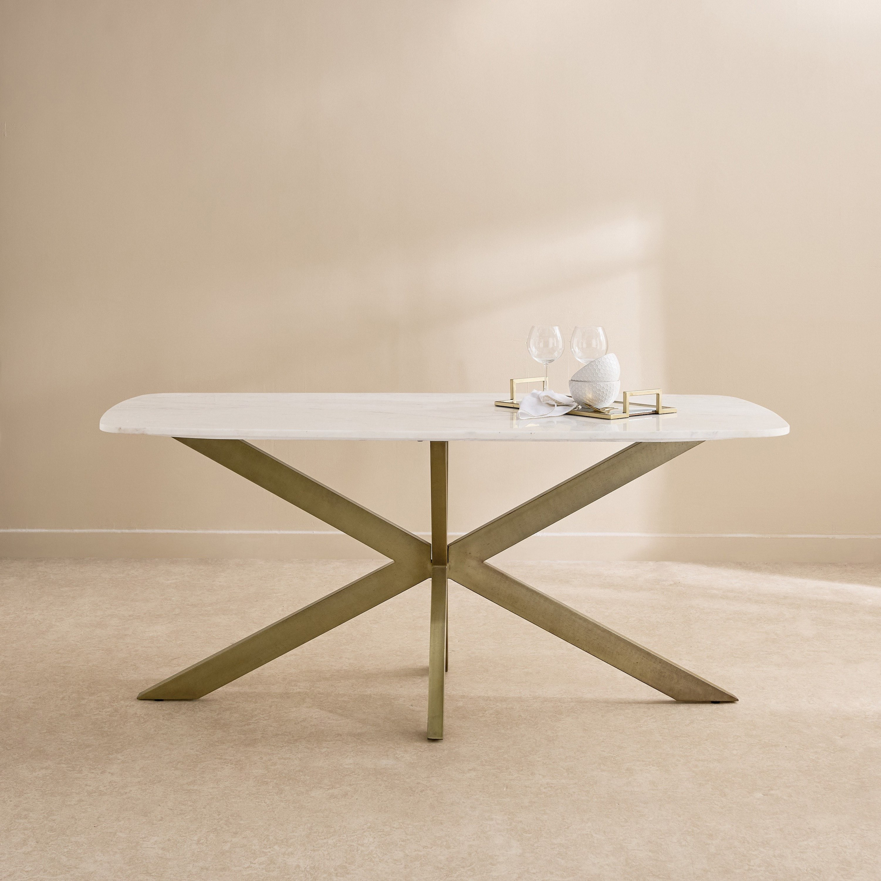 Cavon Portola 6-Seater Genuine Marble Top Dining Set-hbxfurniture-diningtablesandsets-diningsets-sixseater-image-3