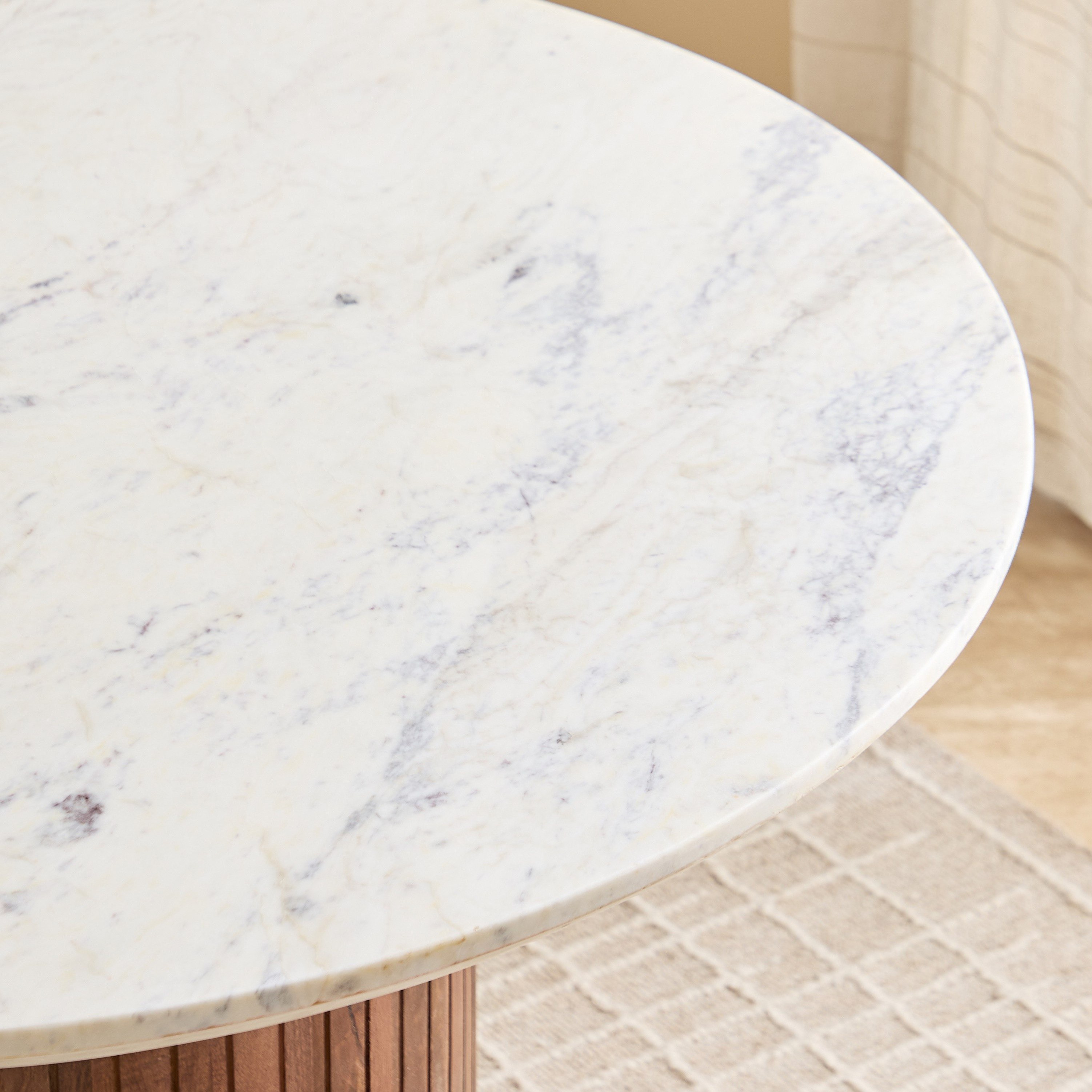 Cavon Fluted Winchester 4-Seater Round Genuine Marble Top Dining Set-hbxdiningroom-diningtablesandsets-diningsets-fourseater-image-4