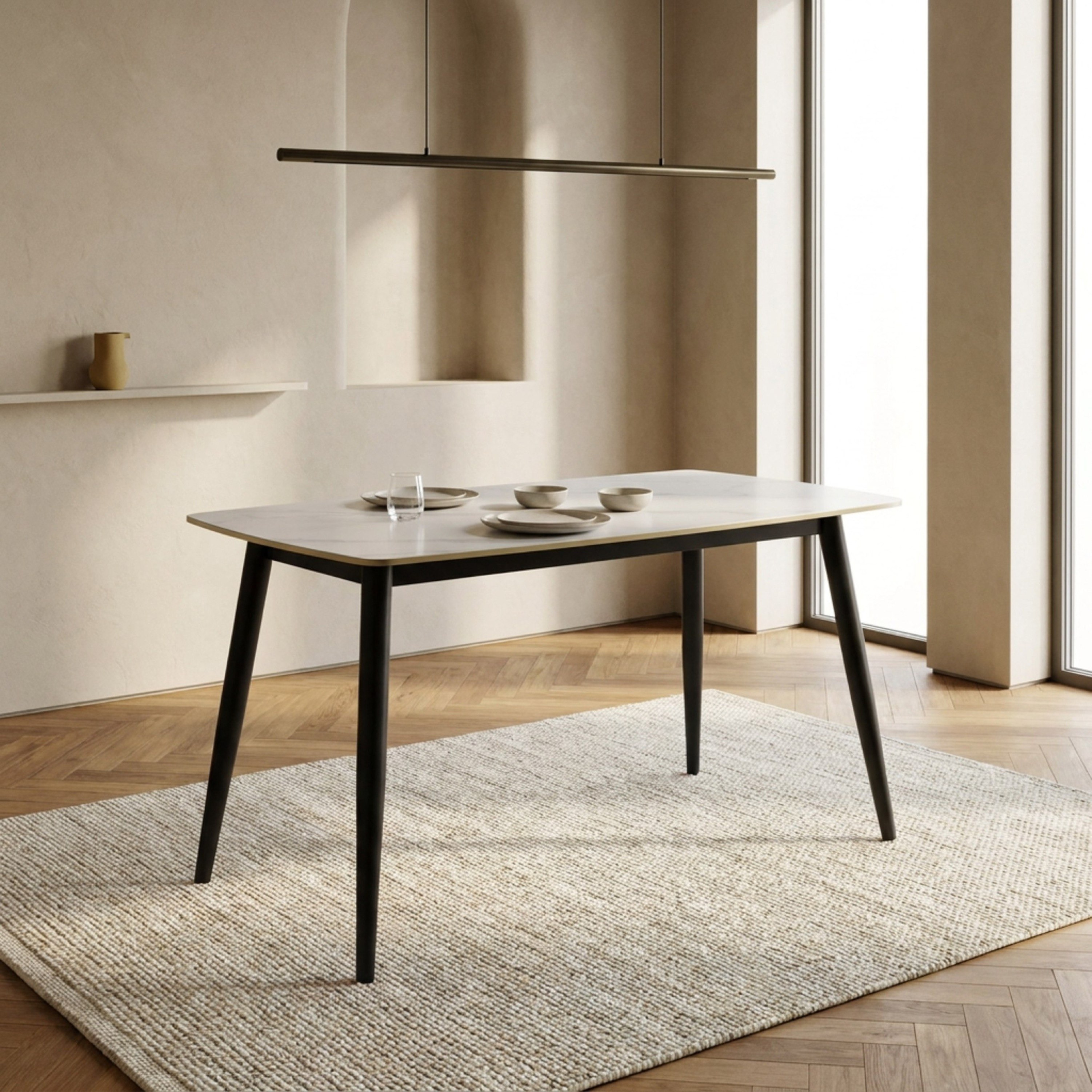 Roma Finland 4-Seater Sintered Stone Dining Set-hbxdiningroom-diningtablesandsets-diningsets-fourseater-image-2