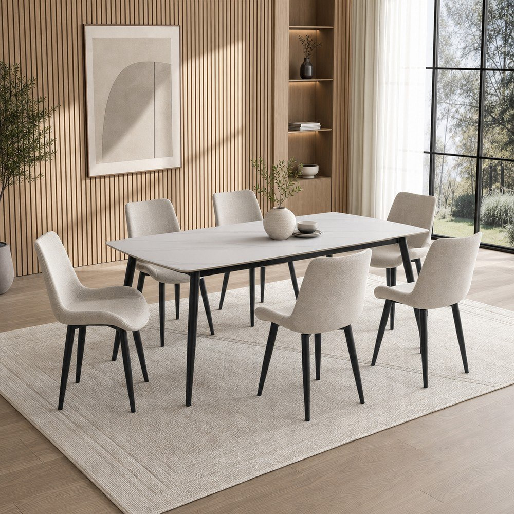 Roma 6-Seater Extra Large Sintered Stone Dining Set-hbxfurniture-diningtablesandsets-diningsets-sixseater-image-1