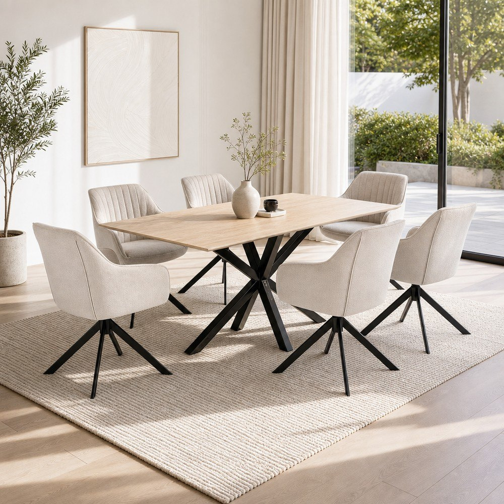 Welwick Winchester Swivel 6-Seater Sintered Stone Dining Set-hbxfurniture-diningtablesandsets-diningsets-sixseater-image-5