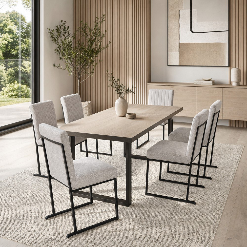Luxembourg Iris 6-Seater Dining Set-hbxfurniture-diningtablesandsets-diningsets-sixseater-image-1