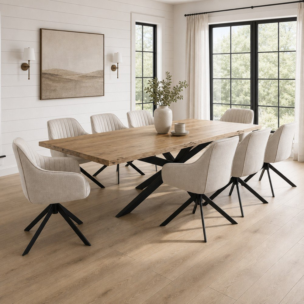 طقم طاولة سفرة لـ8 مقاعد من الخشب الصلب بحواف طبيعية وينشستر من فيندرا كليفتون-hbxfurniture-diningtablesandsets-diningsets-eightseater-image-1