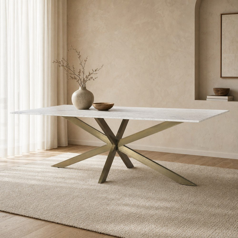 Cavon Portola Lux 8-Seater Genuine Marble Top Dining Set-hbxfurniture-diningtablesandsets-diningsets-eightseater-image-2