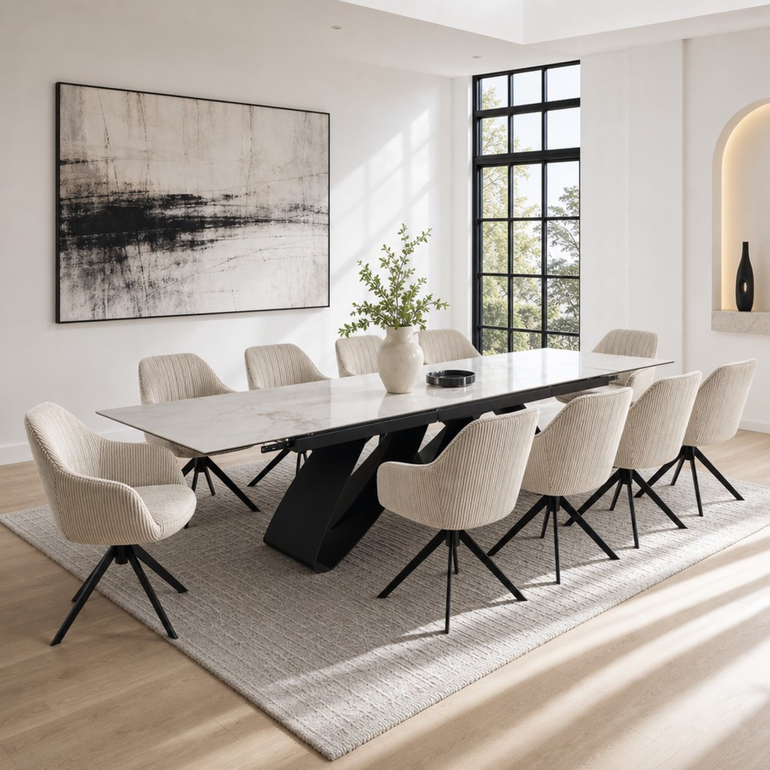 Majesty Winchester 10-Seater Extendable Sintered Stone Dining Set-hbxfurniture-diningroom-diningsets-tenseater-image-1