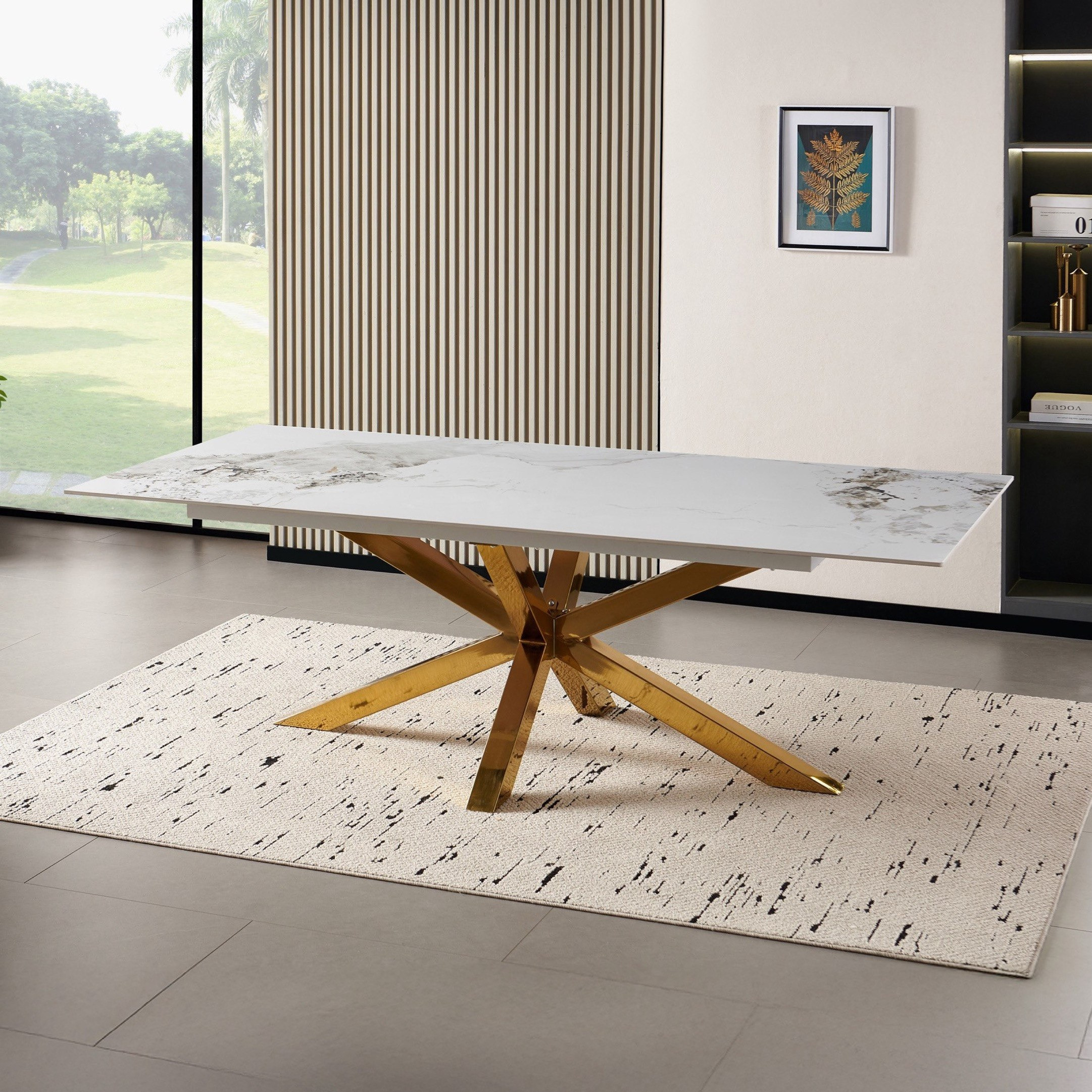 Welwick Winchester Swivel 8-Seater Sintered Stone Dining Set-hbxfurniture-diningtablesandsets-diningsets-eightseater-image-2