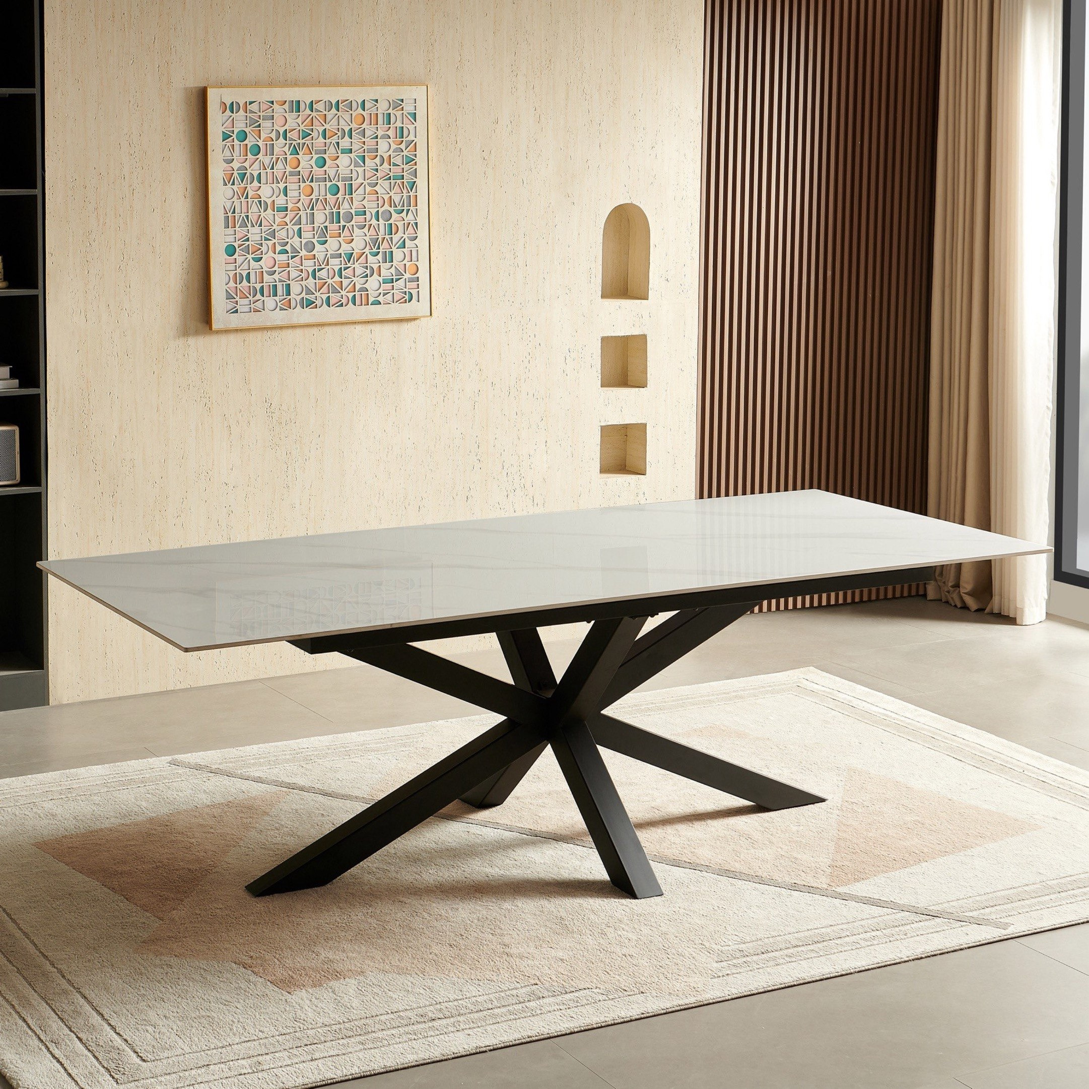 Welwick 8-Seater Sintered Stone Dining Set-hbxfurniture-diningtablesandsets-diningsets-eightseater-image-2