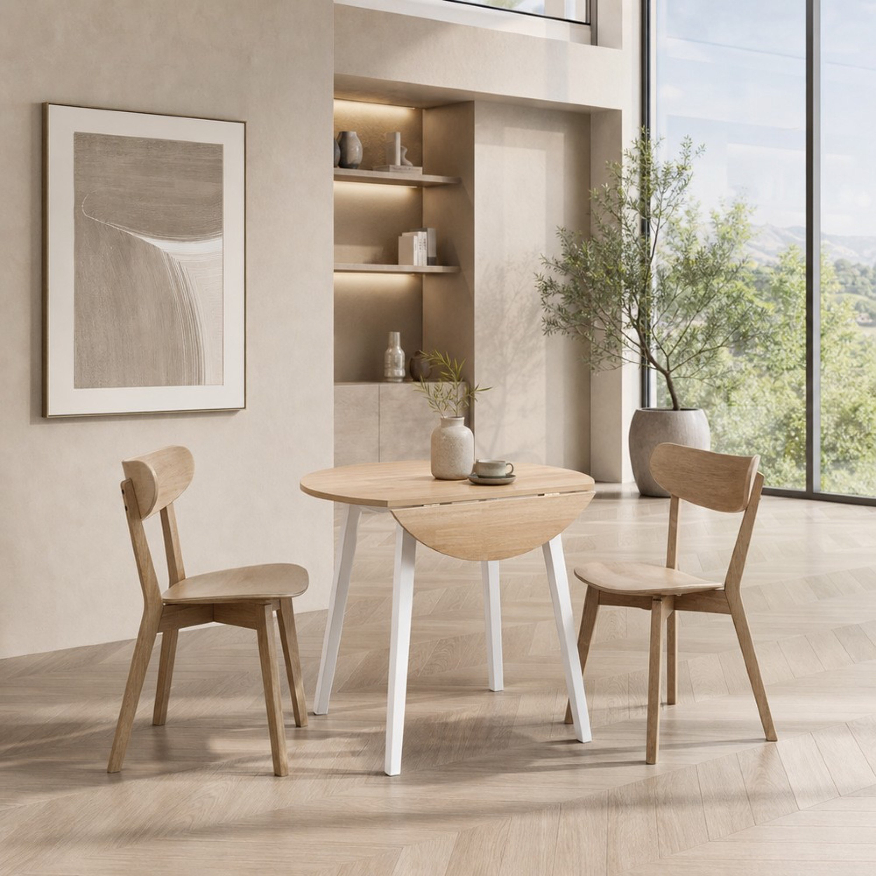 Movo Nesta Luma 2-Seater Foldable Round Dining Set-hbxfurniture-diningtablesandsets-diningsets-twoseater-image-1